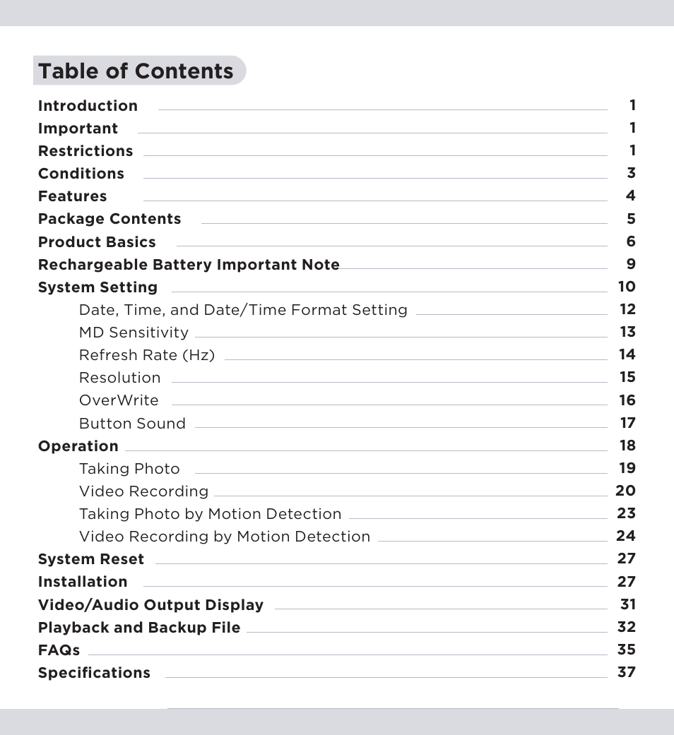 SecurityMan SmartCamDVR - User manual User Manual | Page 4 / 42