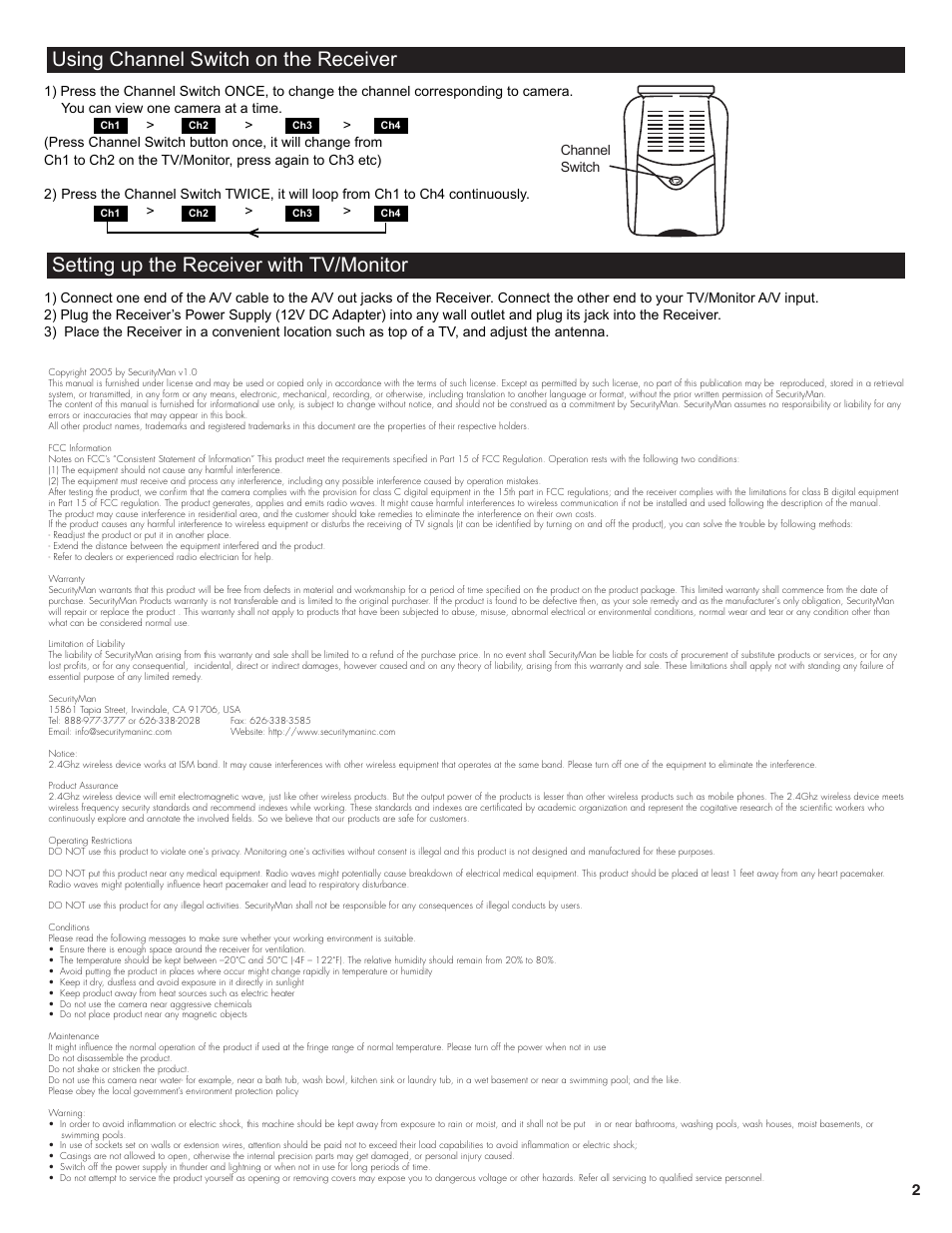 SecurityMan ZT-705 User Manual | Page 2 / 2