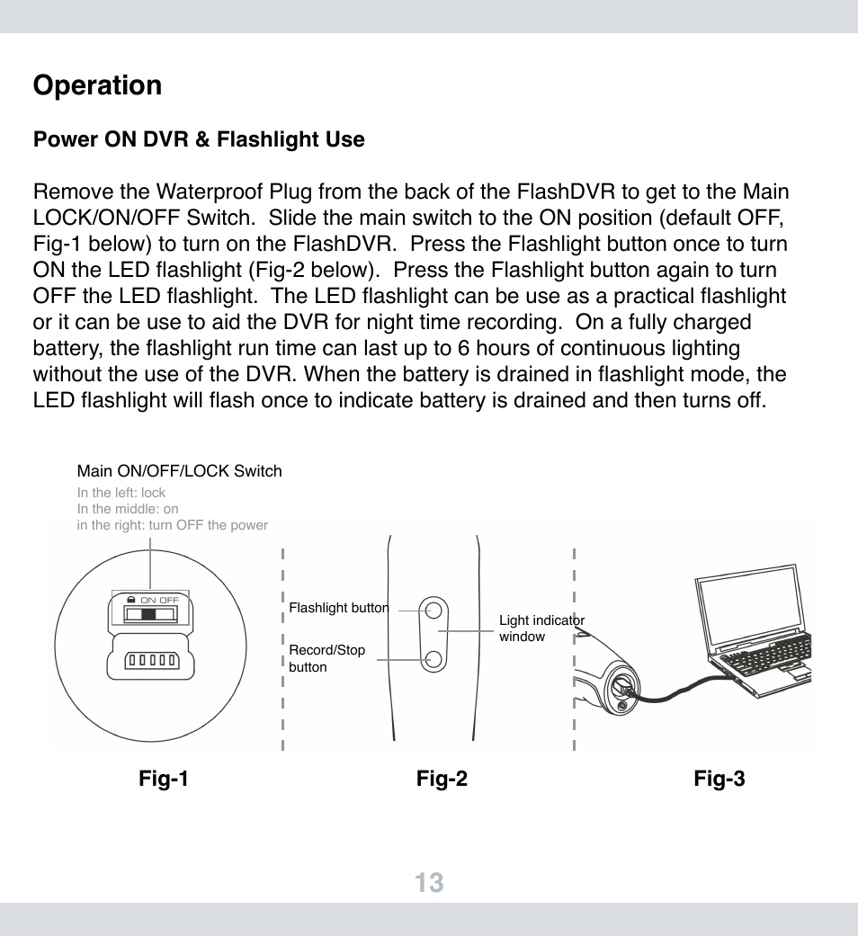 13 operation | SecurityMan FlashDVR User Manual | Page 14 / 27