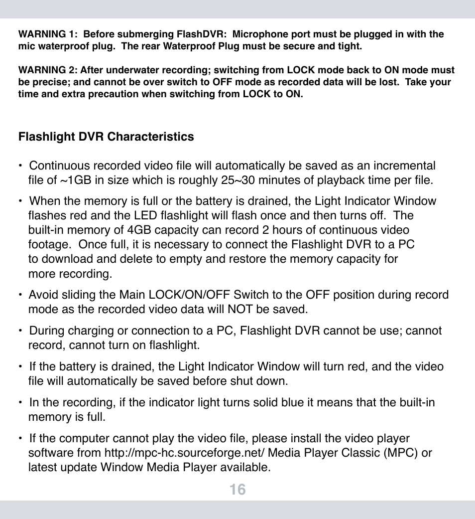 SecurityMan FlashDVR User Manual | Page 17 / 27