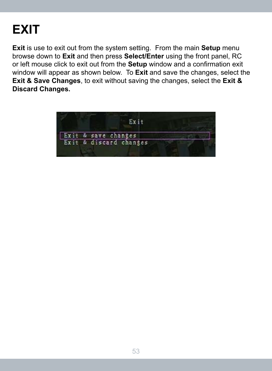 Exit | SecurityMan LCDDVR4 User Manual | Page 59 / 78