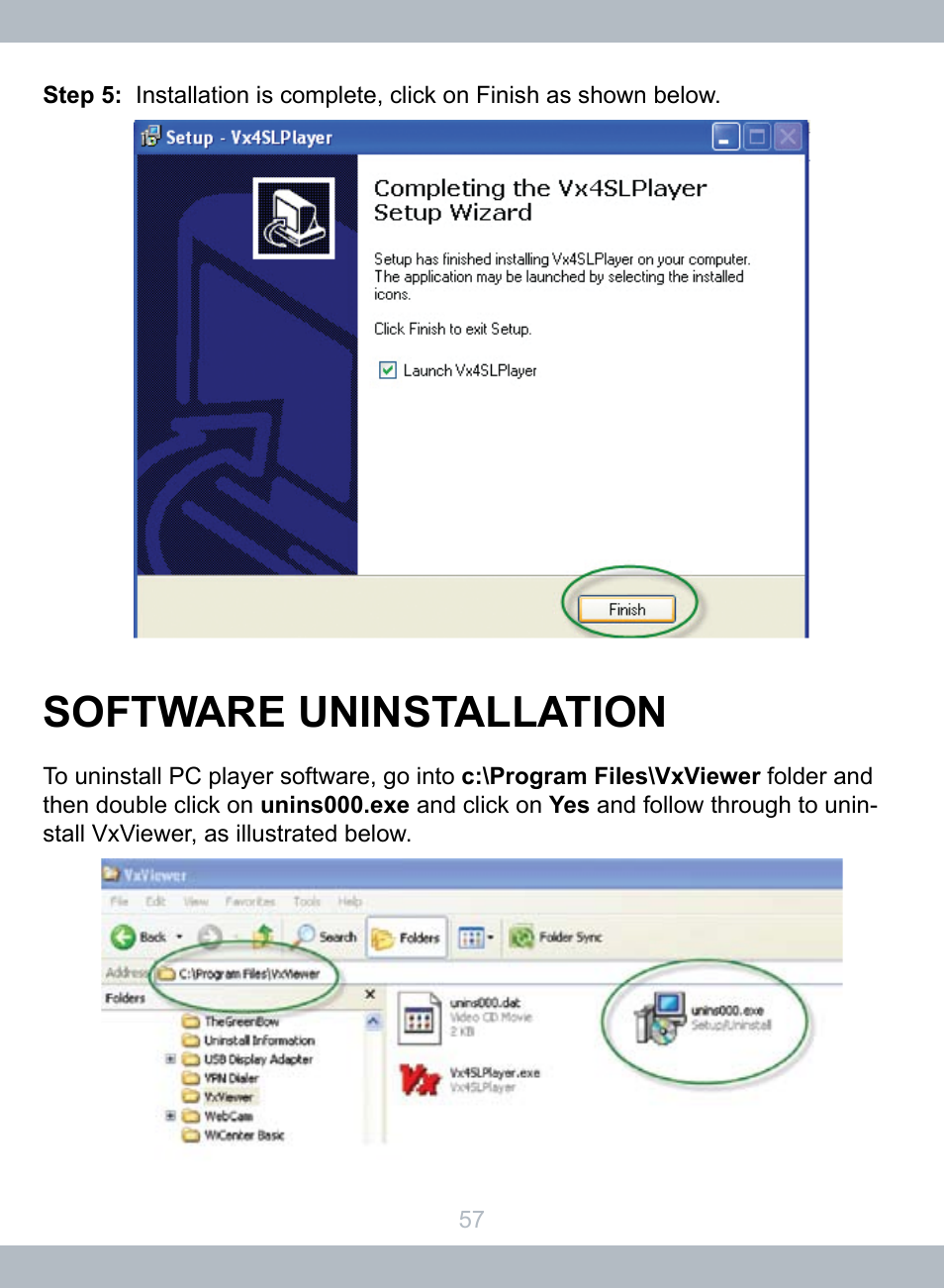 Software uninstallation | SecurityMan LCDDVR4 User Manual | Page 63 / 78