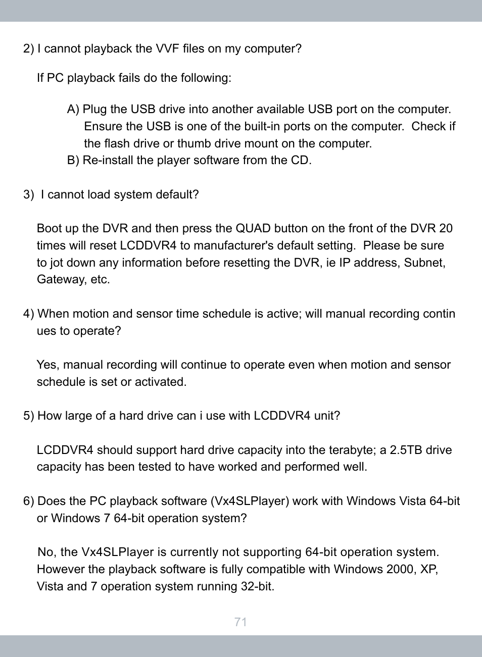 SecurityMan LCDDVR4 User Manual | Page 77 / 78