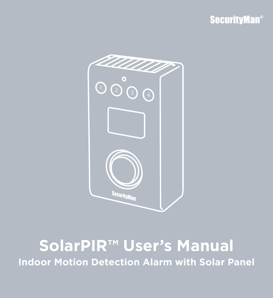 SecurityMan SolarPIR User Manual | 15 pages