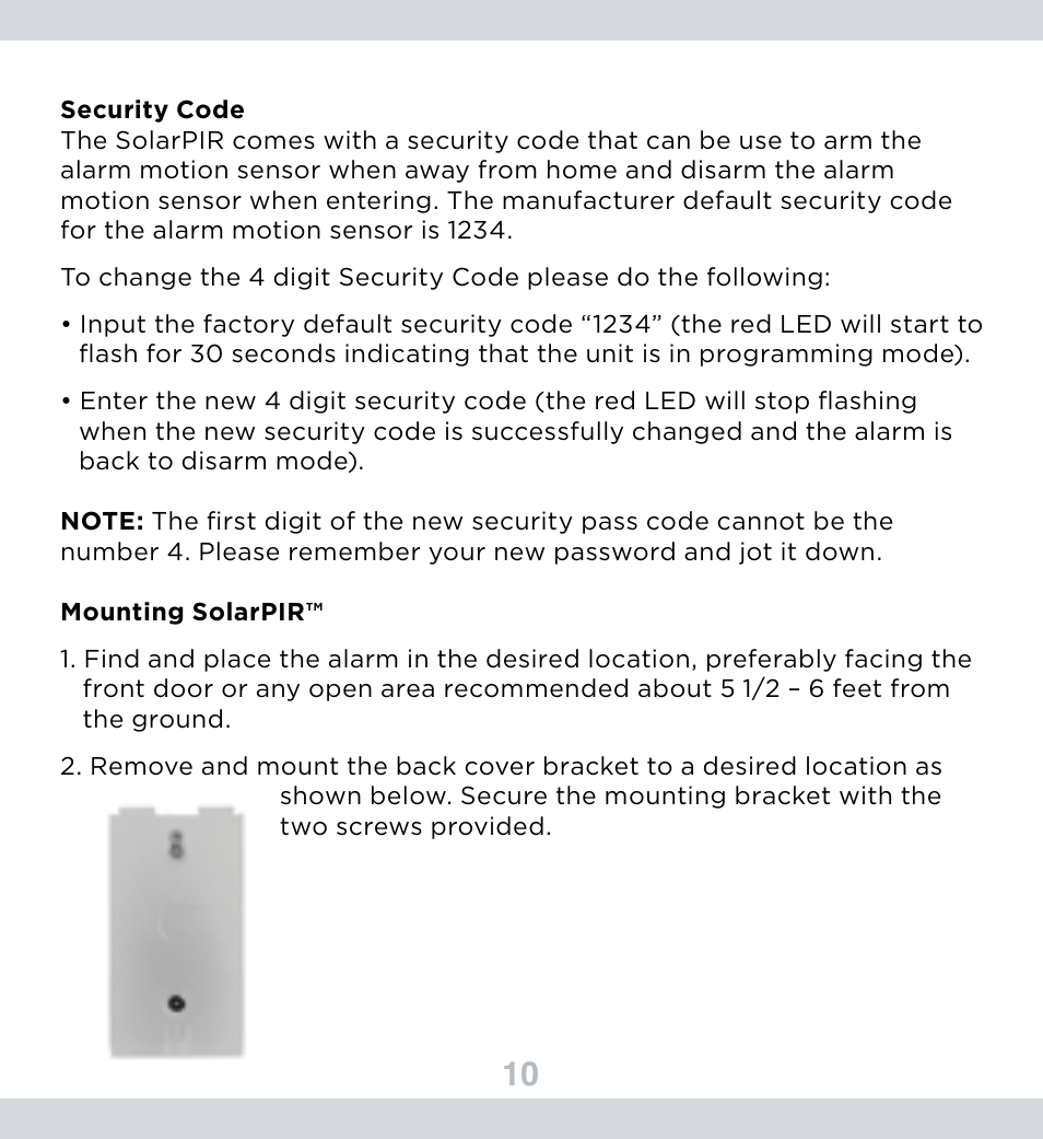 SecurityMan SolarPIR User Manual | Page 11 / 15