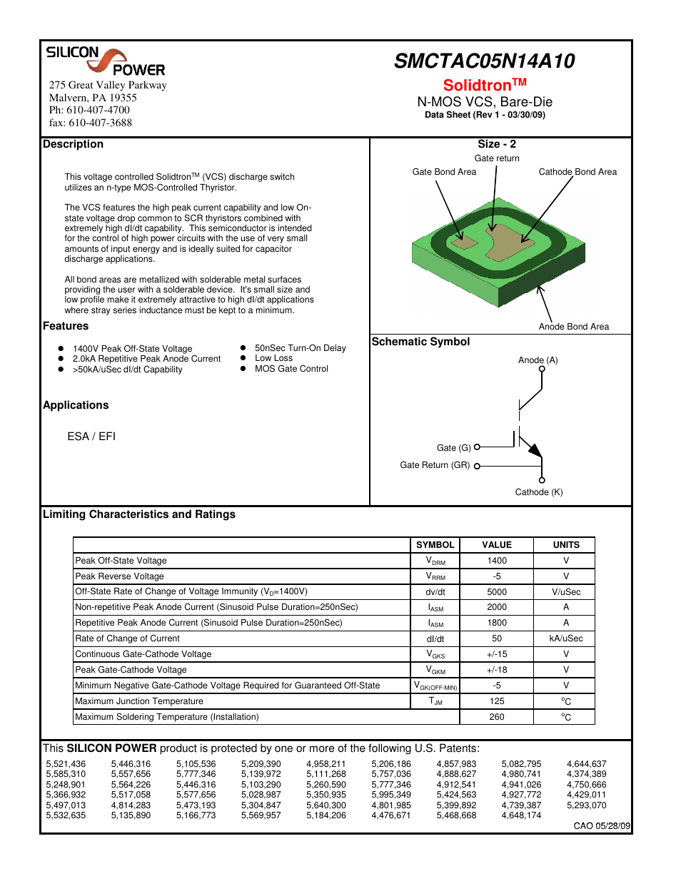 Silicon Power SMCT AC 05N14_N-MOS VCS, Bare-Die User Manual | 5 pages