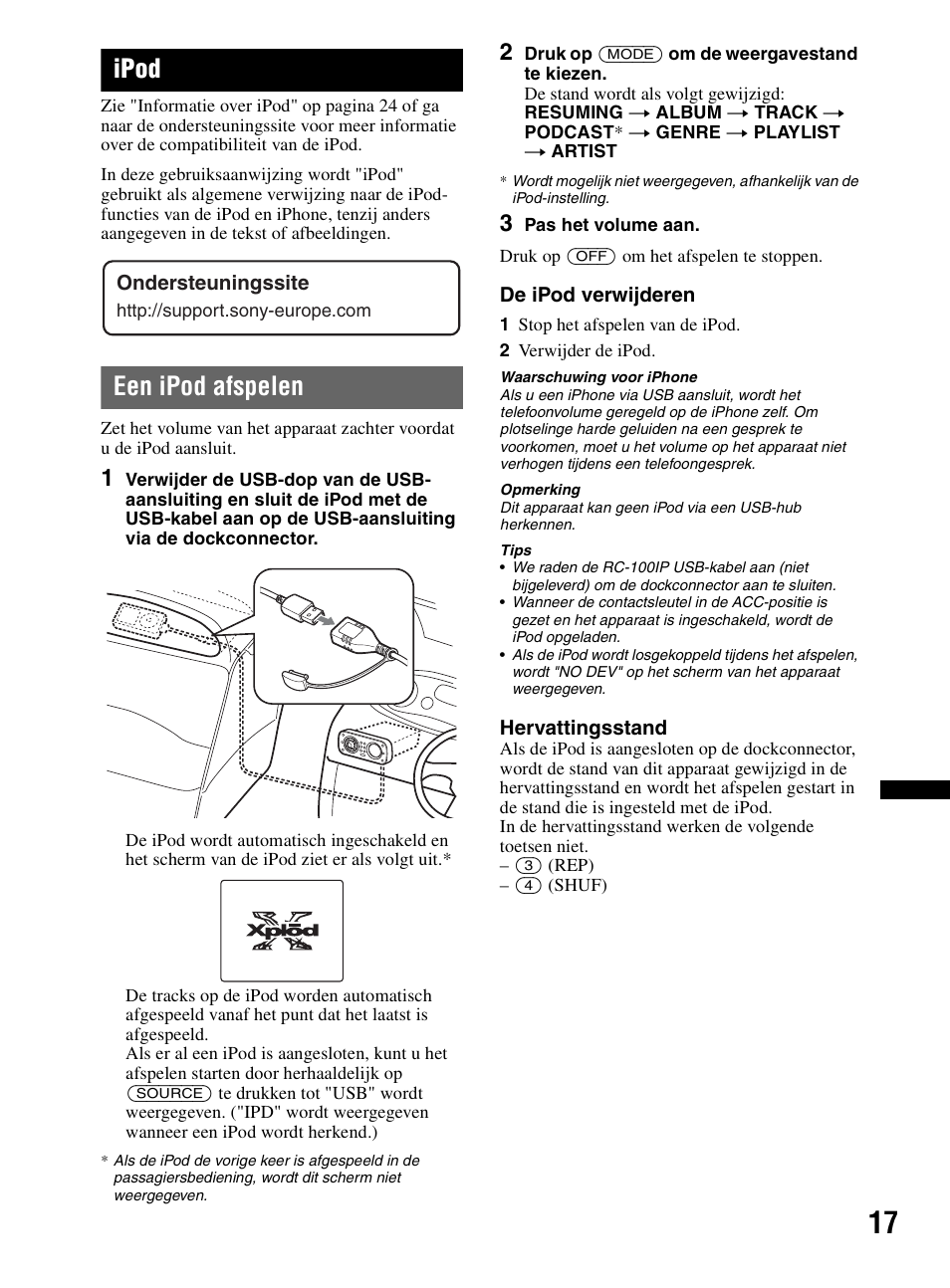 Ipod, Een ipod afspelen | Sony CDX-HR910UI User Manual | Page 127 / 168