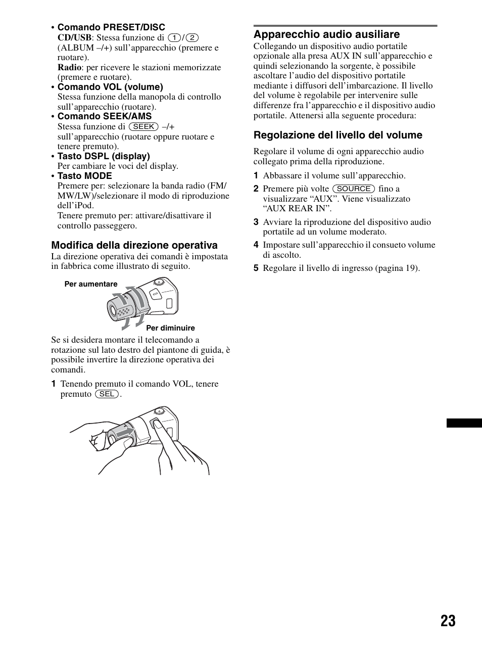 Apparecchio audio ausiliare | Sony CDX-HR910UI User Manual | Page 161 / 168