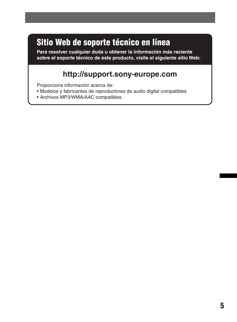 Sitio web de soporte técnico en línea | Sony CDX-HR910UI User Manual | Page 59 / 168