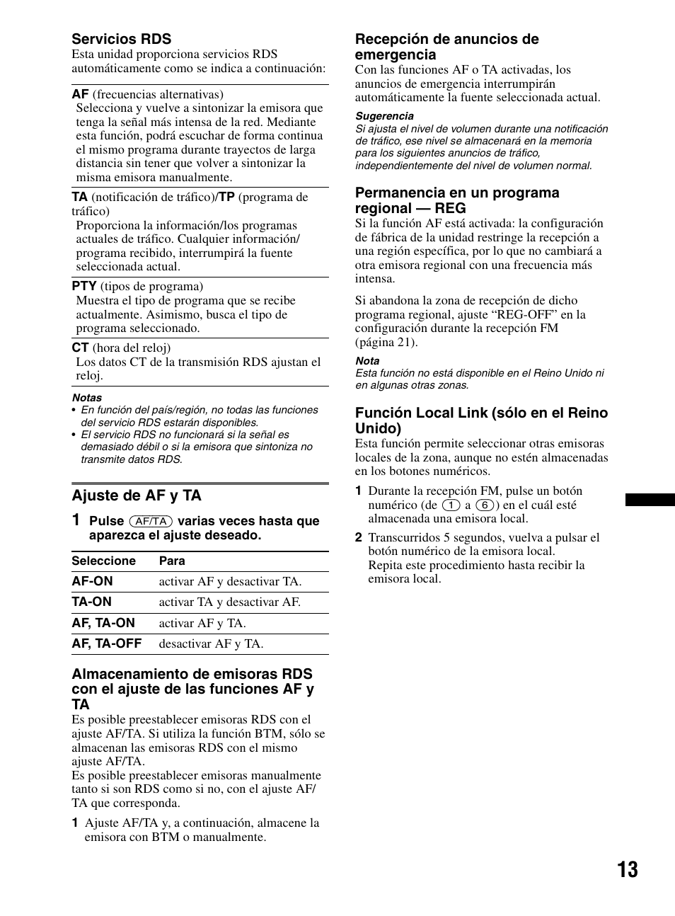 Ajuste de af y ta | Sony CDX-HR910UI User Manual | Page 67 / 168