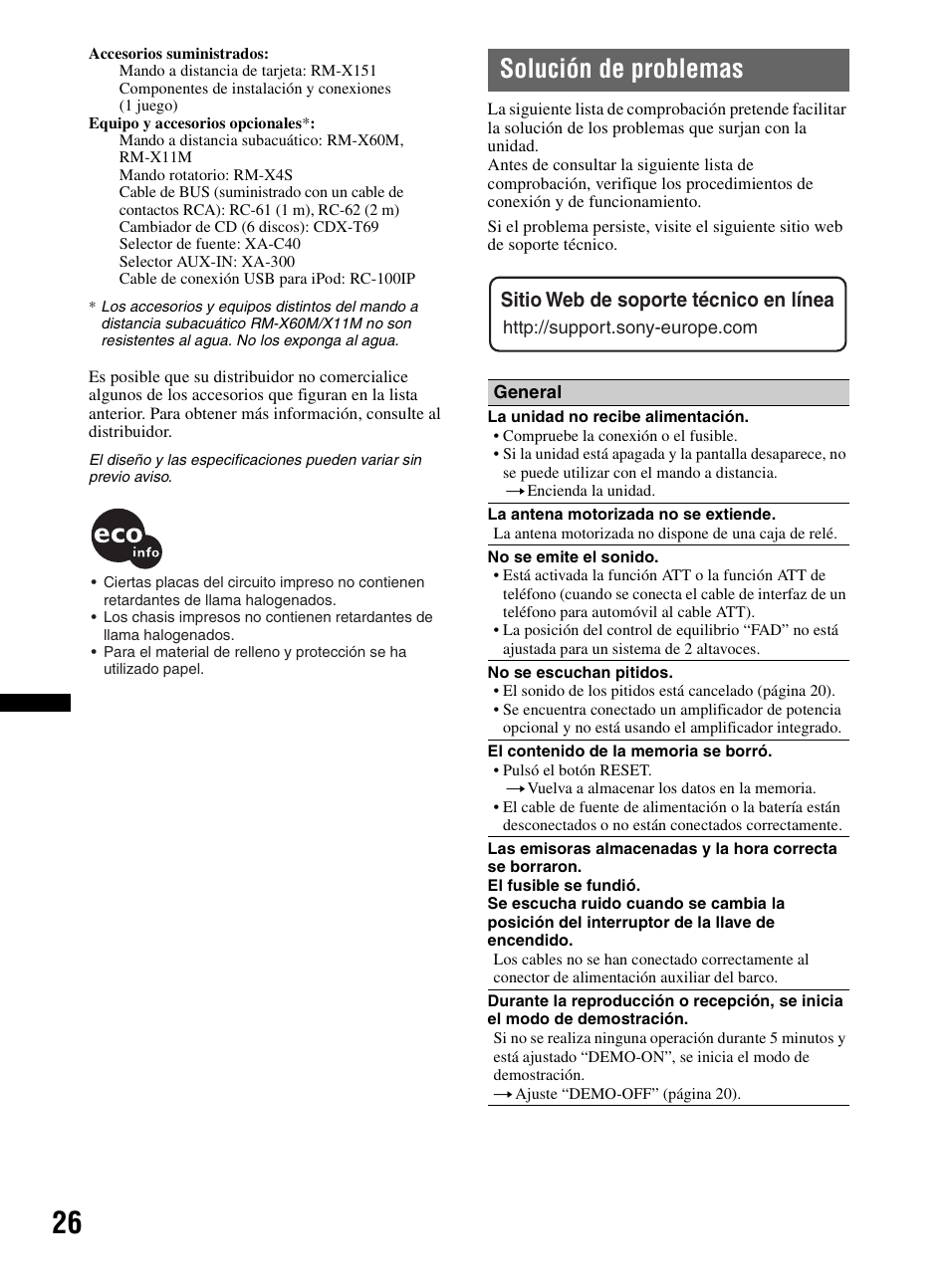 Solución de problemas | Sony CDX-HR910UI User Manual | Page 80 / 168