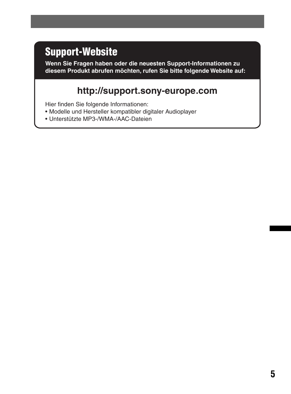 Support-website | Sony CDX-HR910UI User Manual | Page 87 / 168