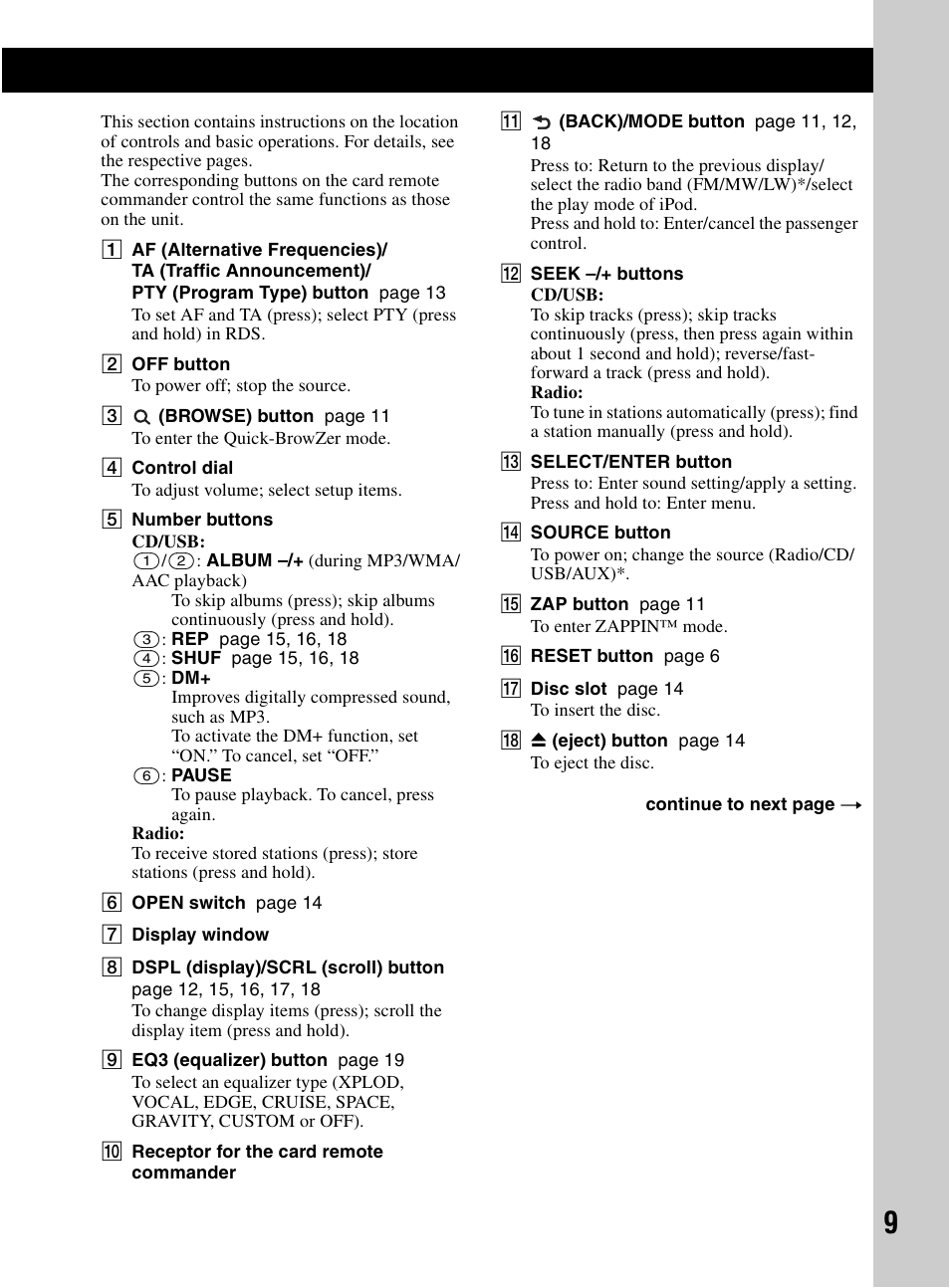 Sony CDX-HR910UI User Manual | Page 9 / 168