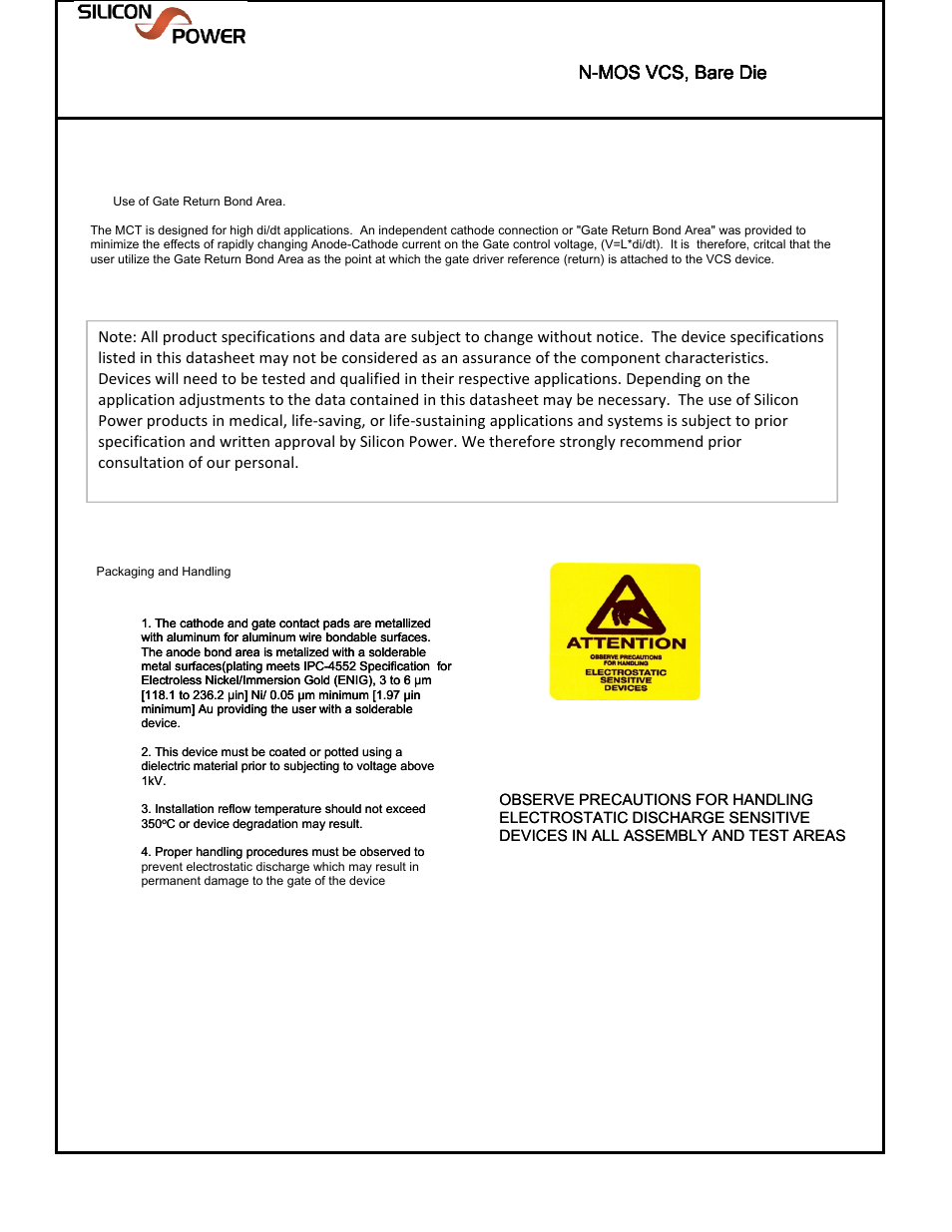 Smctac65n16, Solidtron | Silicon Power SMCT AC 65N14_N-MOS VCS, Bare Die User Manual | Page 5 / 7