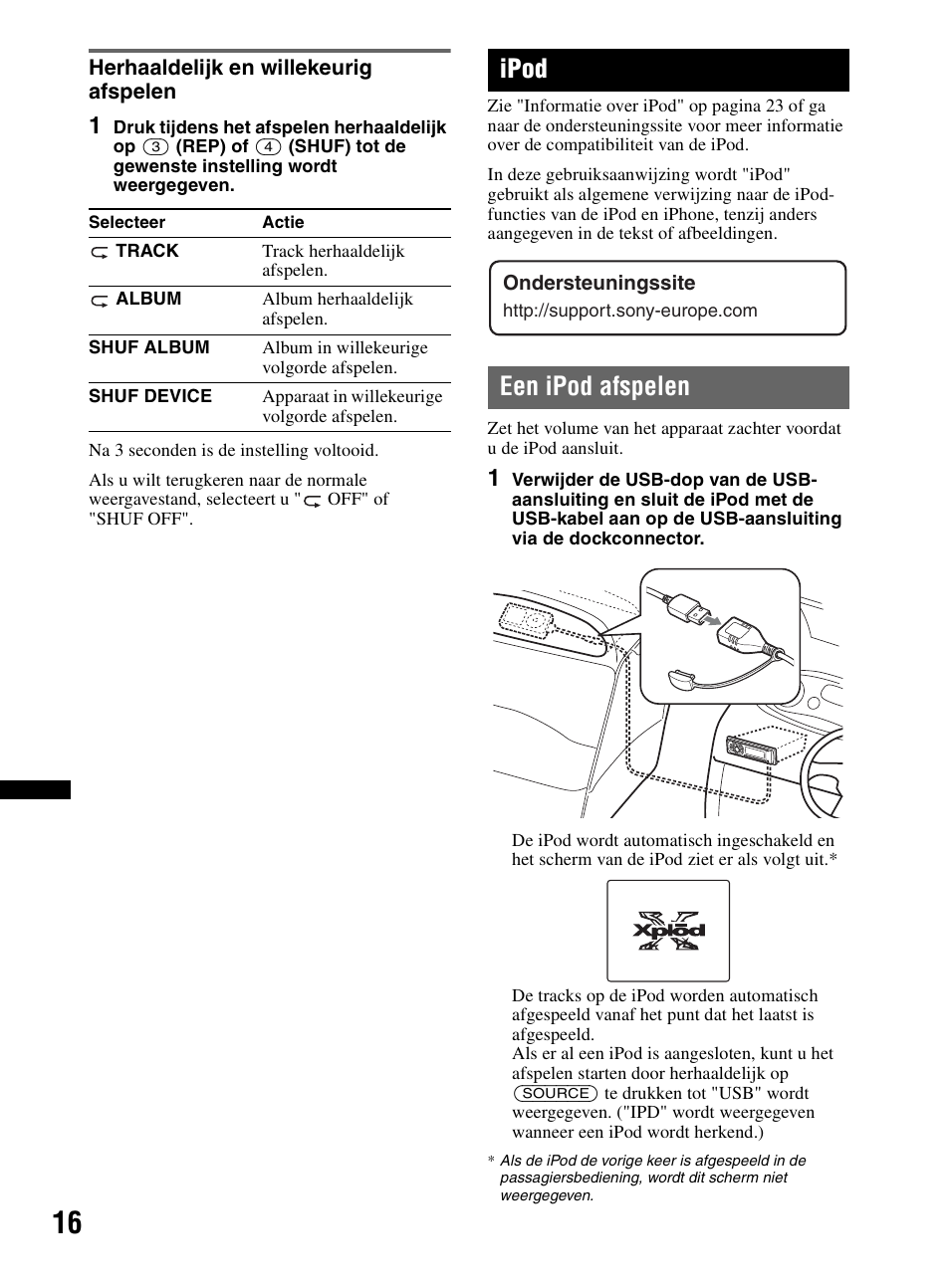 Herhaaldelijk en willekeurig afspelen, Ipod, Een ipod afspelen | Sony CDX-MR60UI User Manual | Page 128 / 172