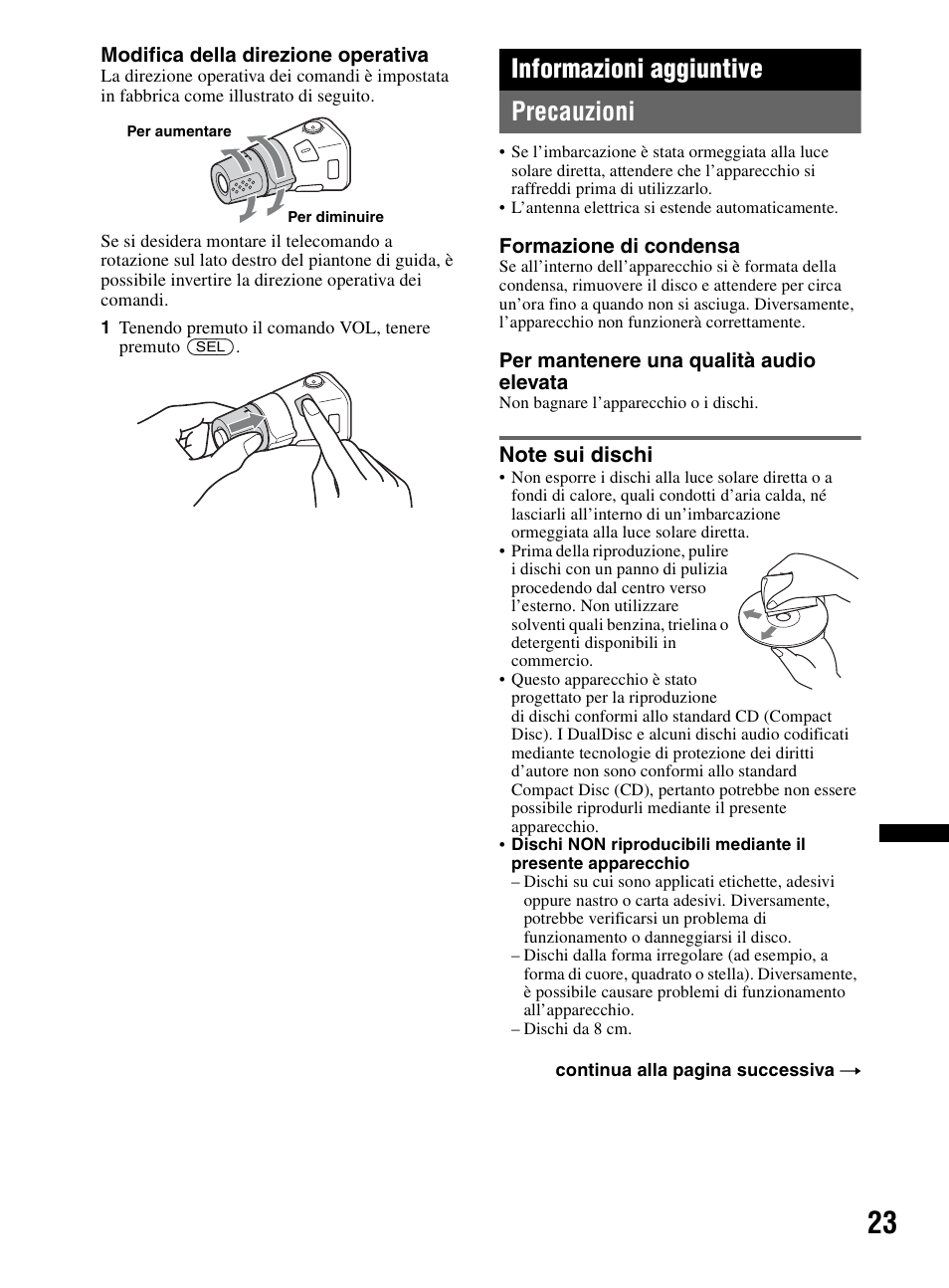 Informazioni aggiuntive, Precauzioni, Note sui dischi | Informazioni aggiuntive precauzioni | Sony CDX-MR60UI User Manual | Page 163 / 172