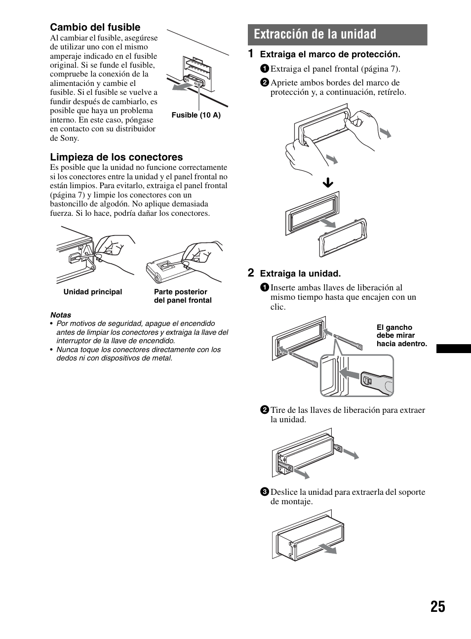 Extracción de la unidad | Sony CDX-MR60UI User Manual | Page 79 / 172