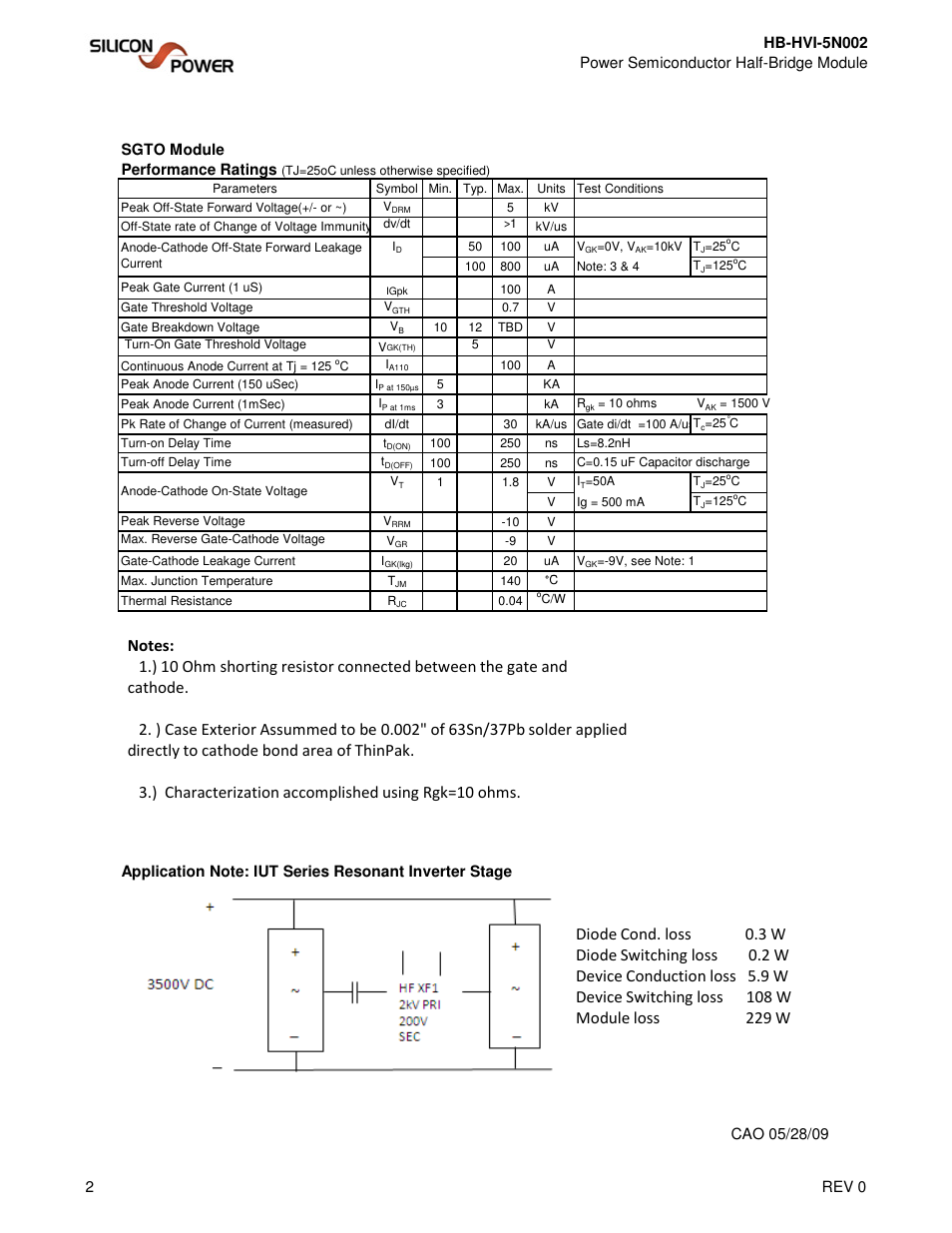 Silicon Power HB HVI 5N002_Power Semiconductor Half-Bridge Module User Manual | Page 2 / 4