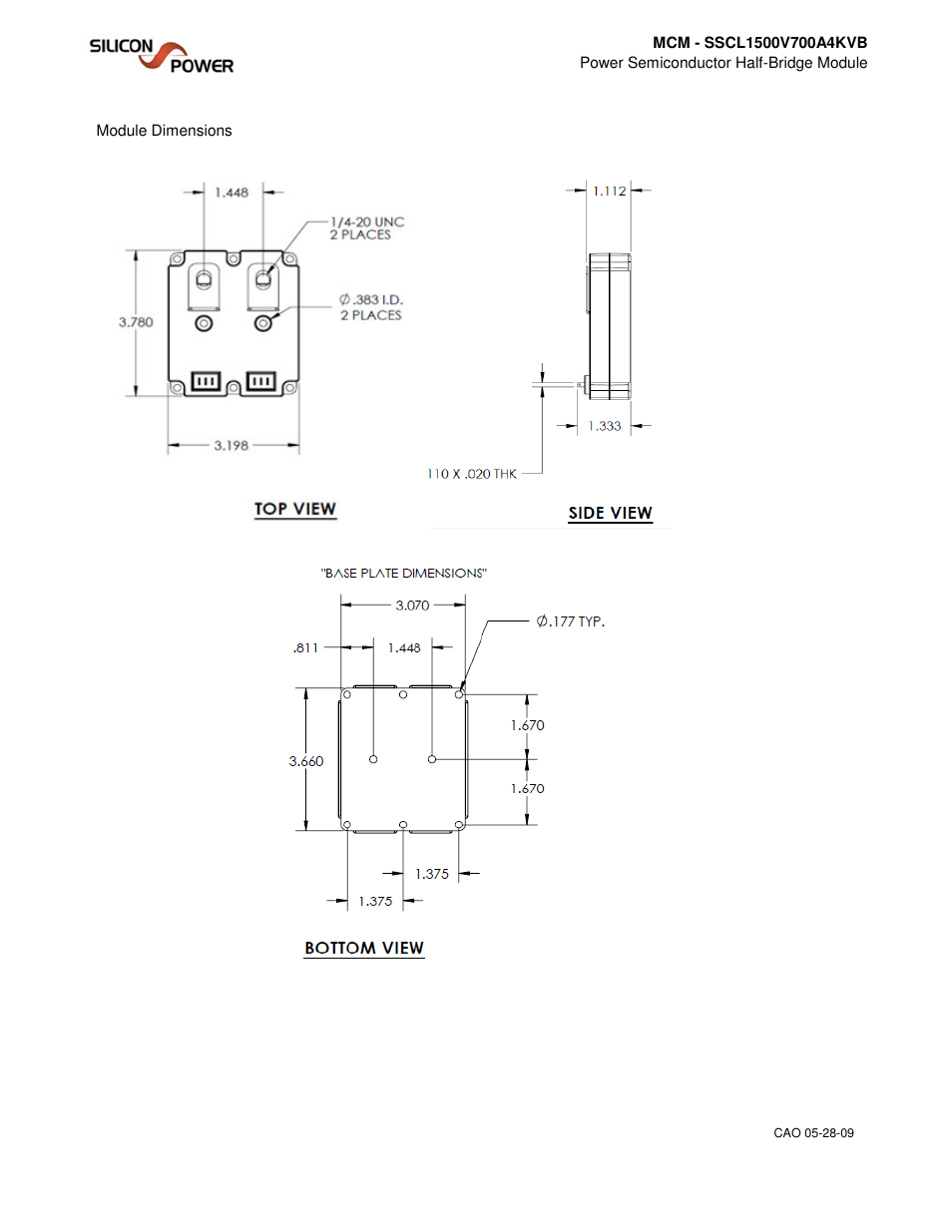 Silicon Power MCM SSCL 1500V 700A 4KVB_Power Semiconductor Half-Bridge Module User Manual | Page 4 / 5