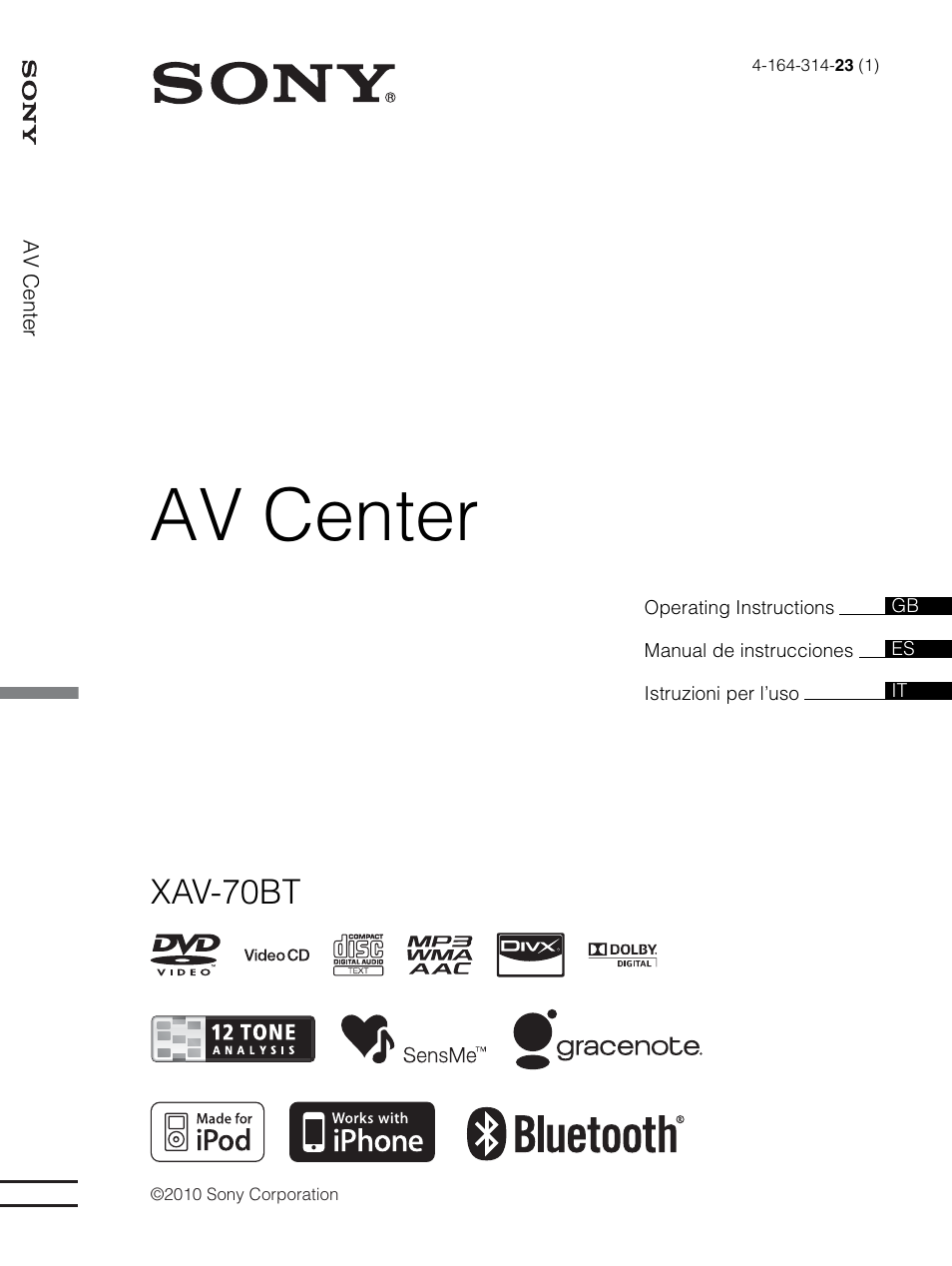 Sony XAV-70BT User Manual | 240 pages