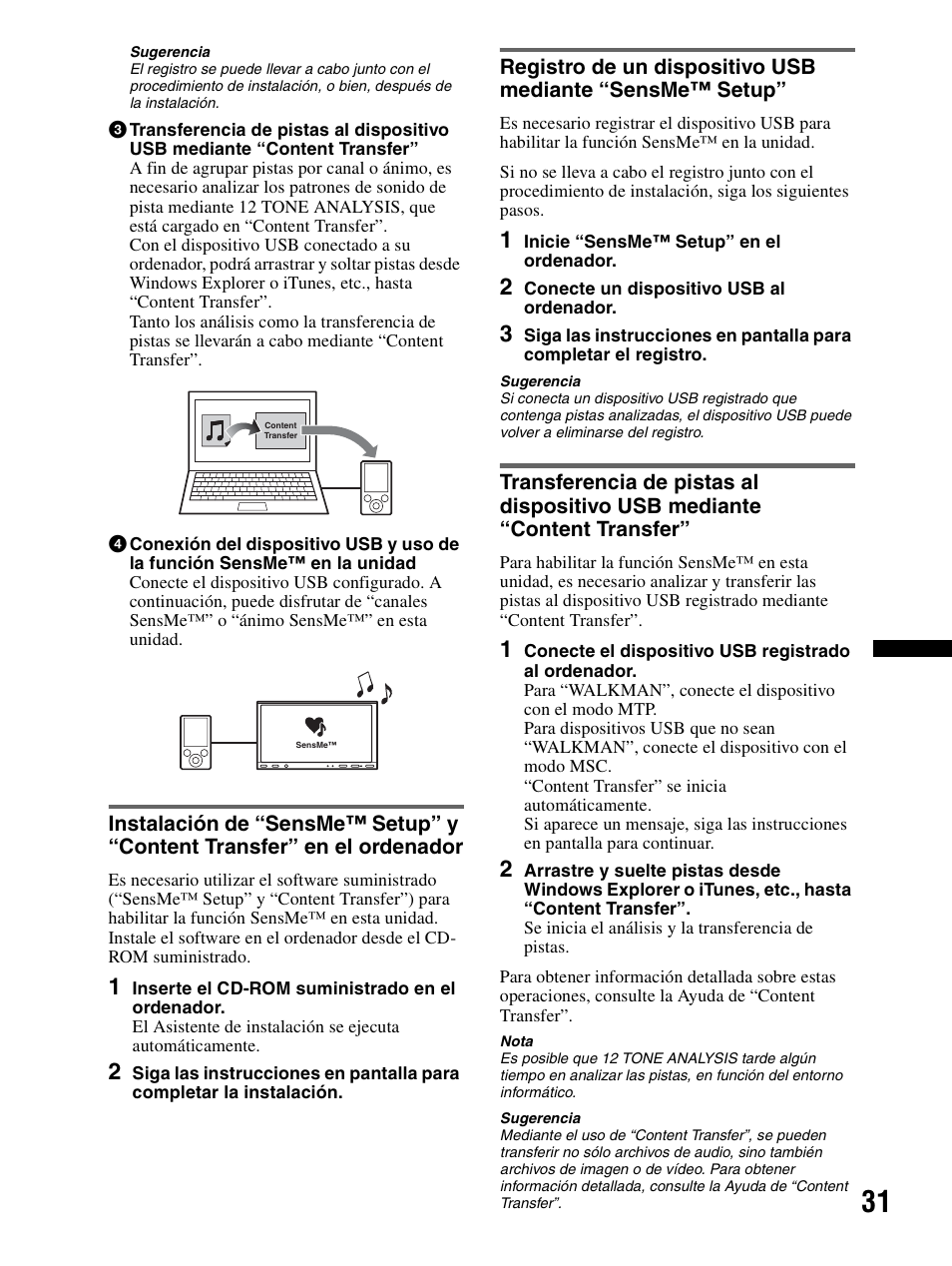 Instalación de “sensme™ setup” y | Sony XAV-70BT User Manual | Page 105 / 240