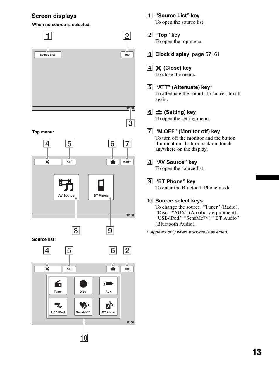 Sony XAV-70BT User Manual | Page 13 / 240