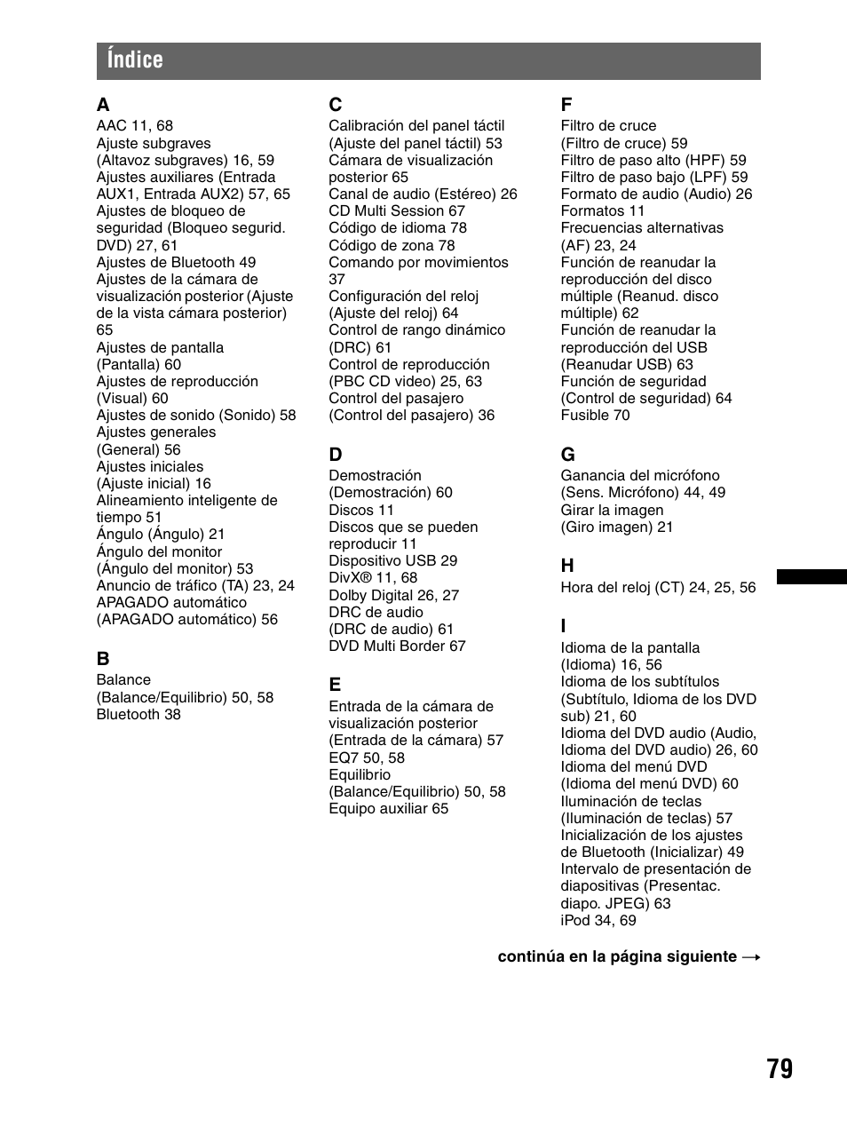 Índice | Sony XAV-70BT User Manual | Page 153 / 240