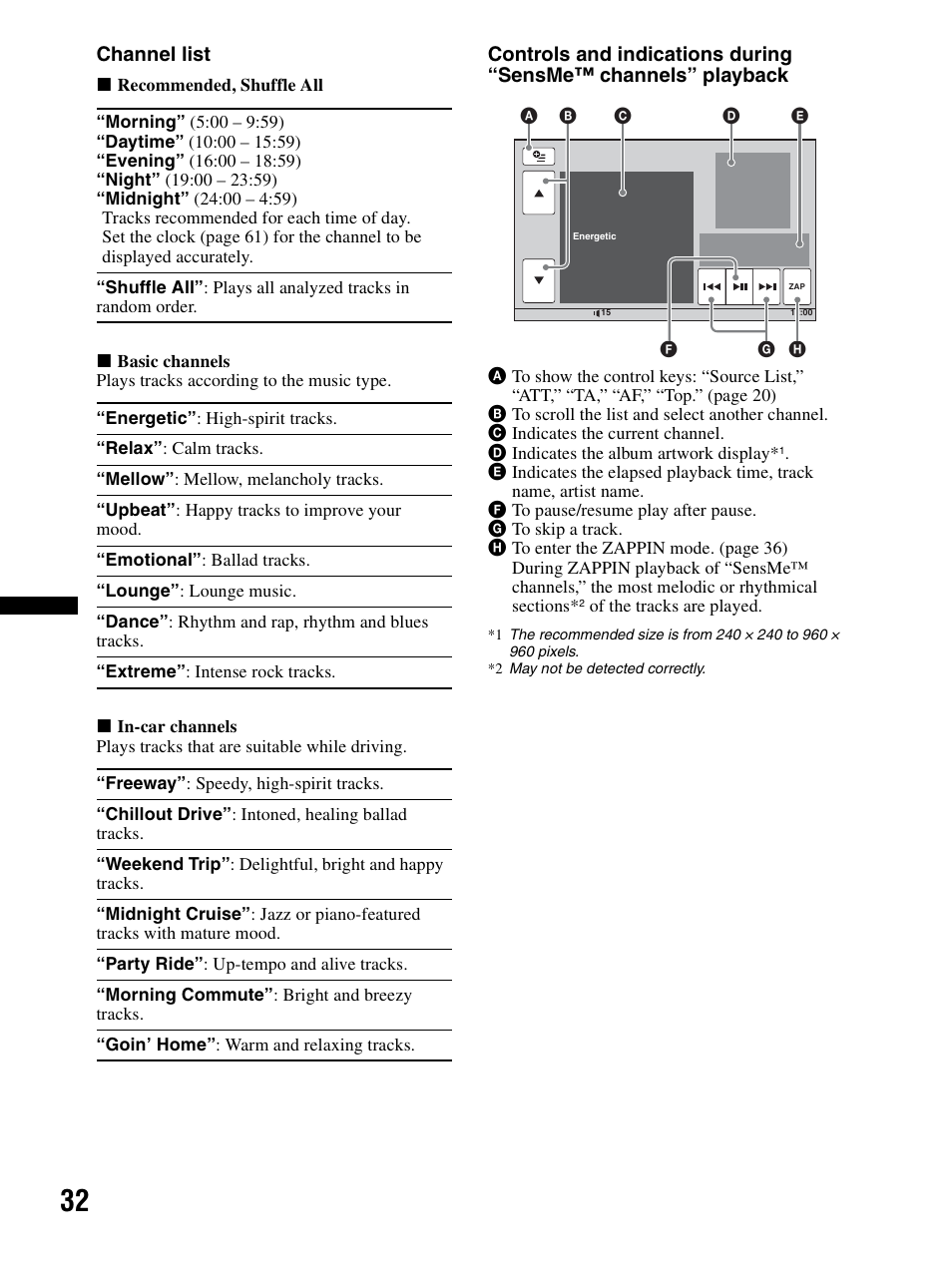 Channel list | Sony XAV-70BT User Manual | Page 32 / 240