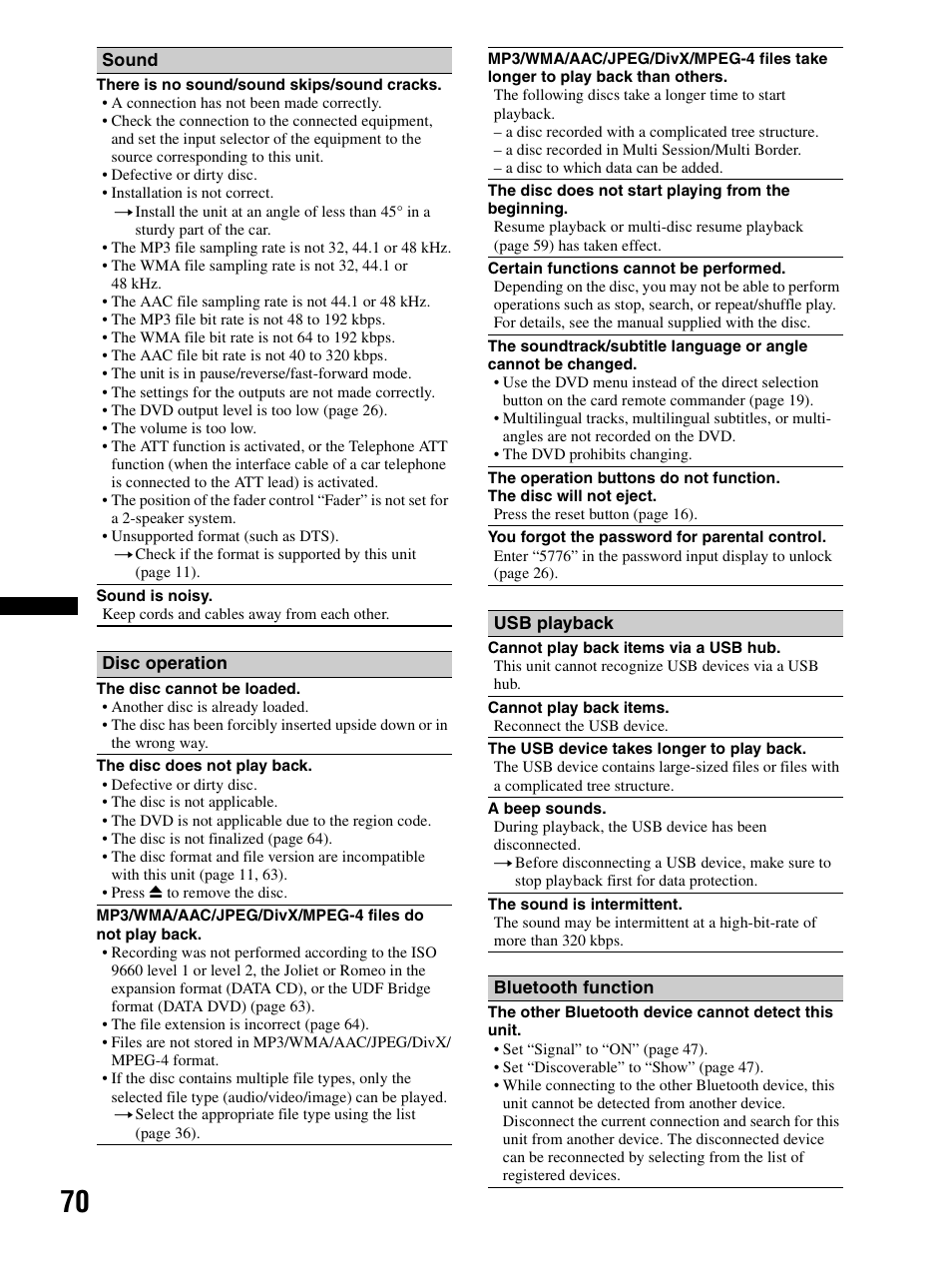 Sony XAV-70BT User Manual | Page 70 / 240