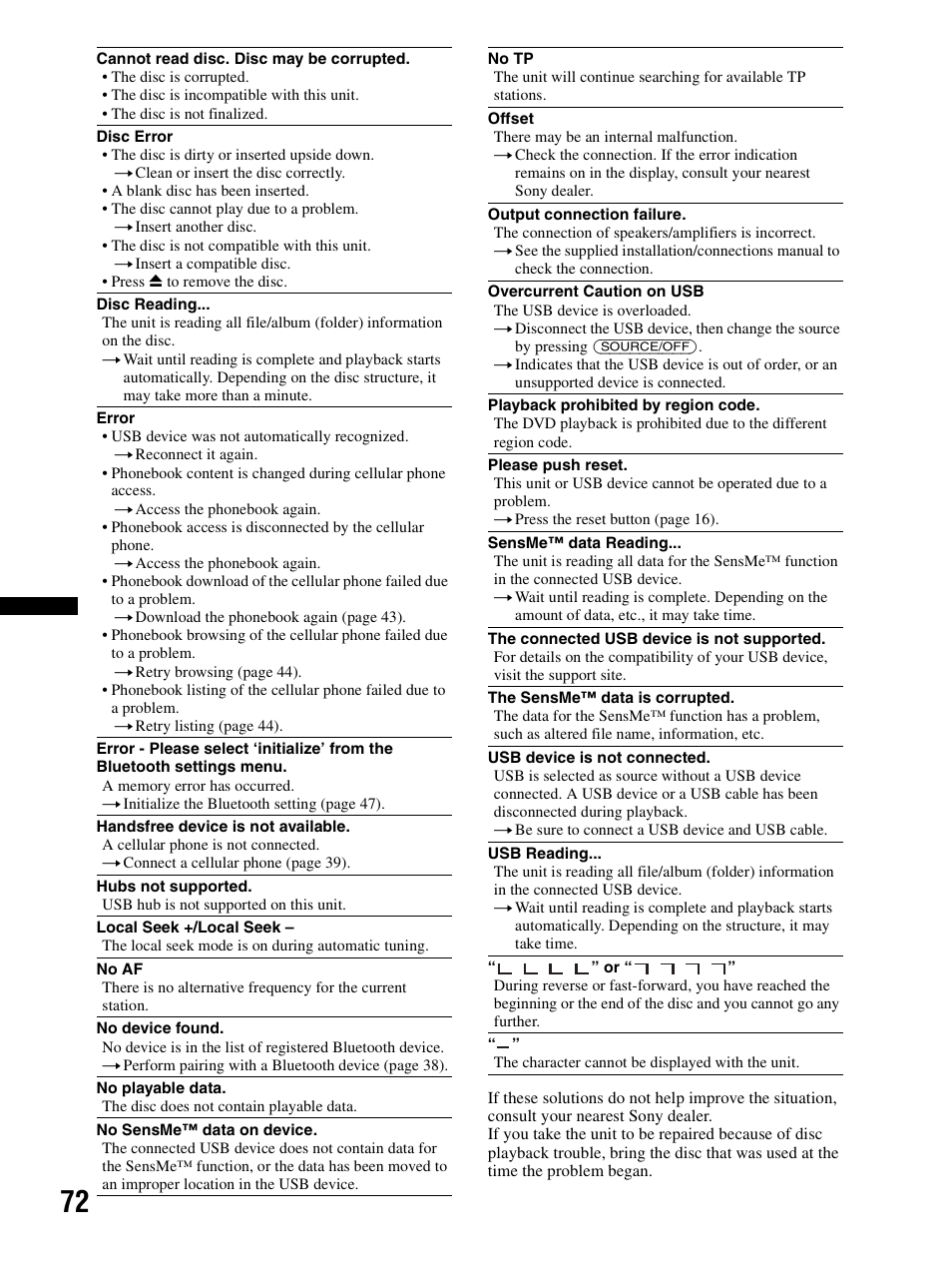 Sony XAV-70BT User Manual | Page 72 / 240