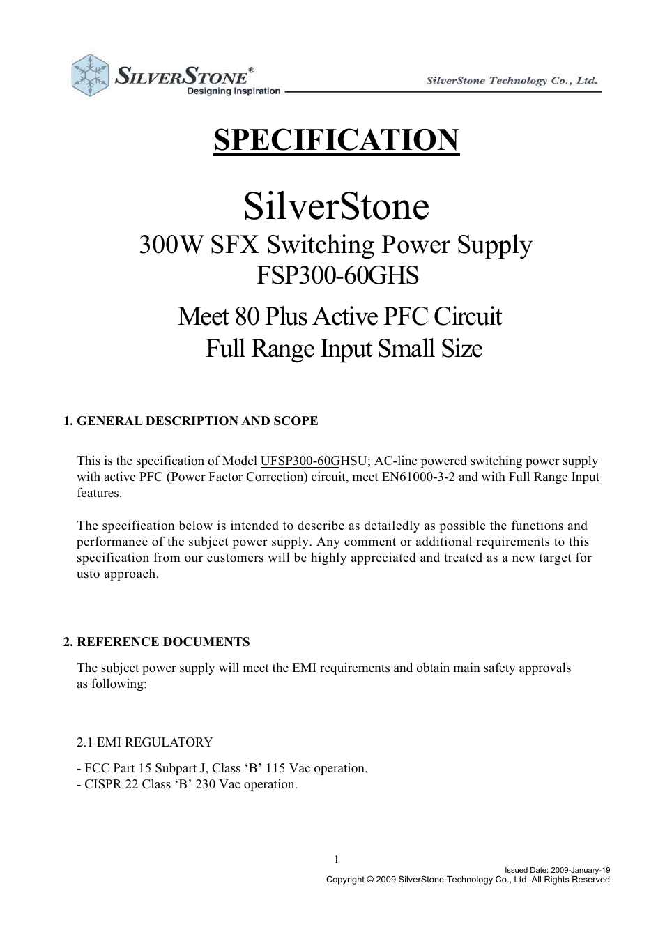 SilverStone SG05 Power supply User Manual | 8 pages