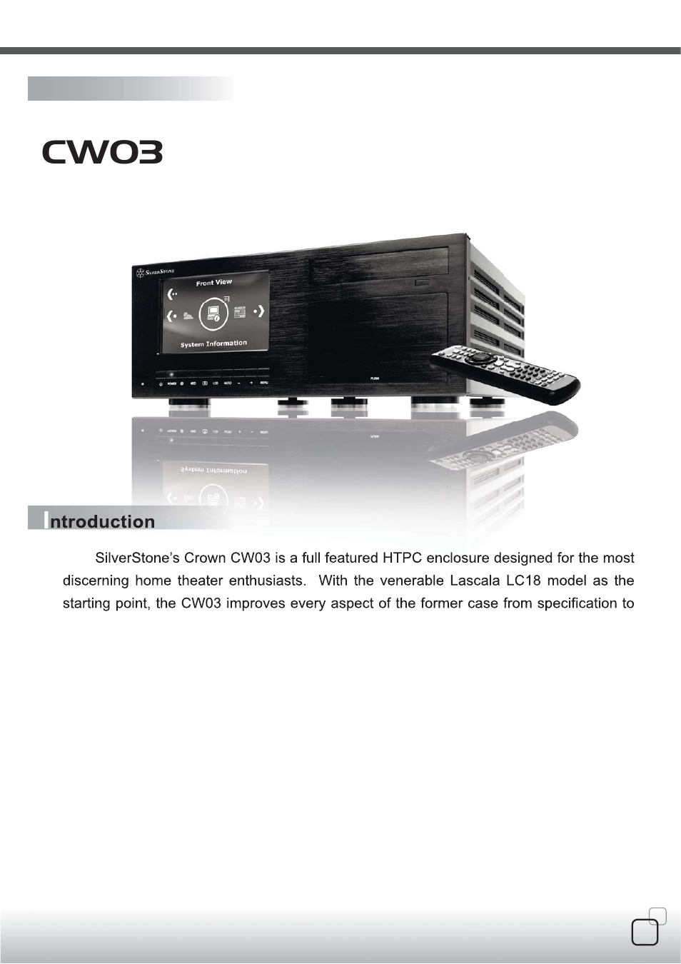 SilverStone CW03 User Manual | 19 pages