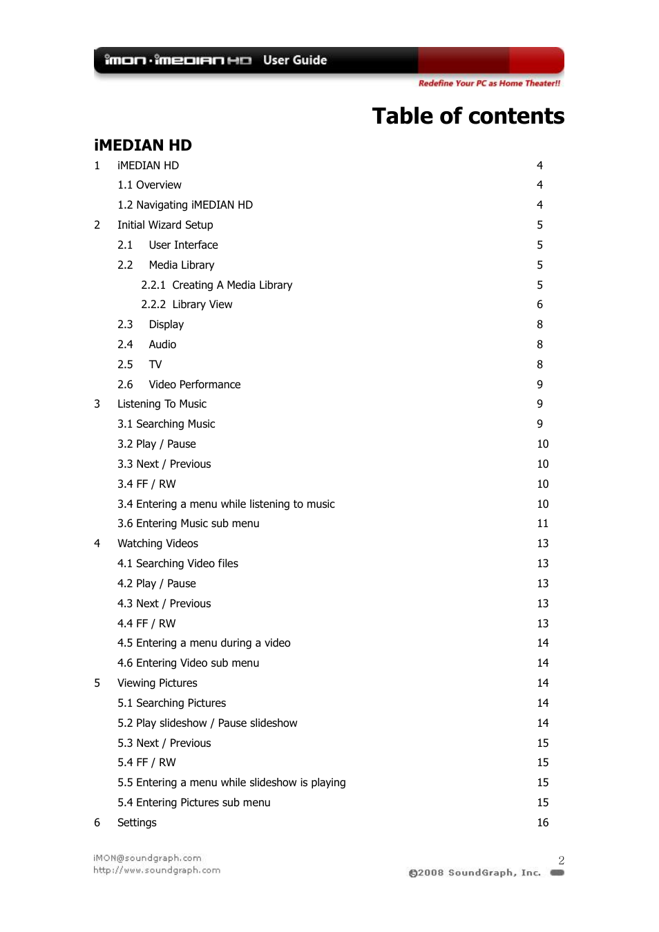 SilverStone iMON User Manual | Page 2 / 36