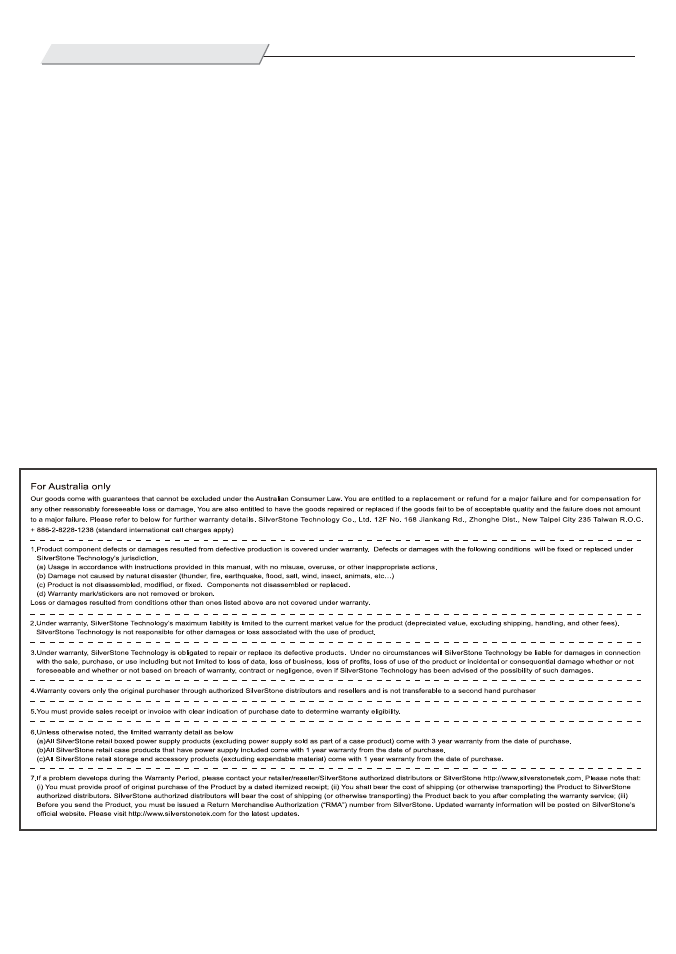 Manual-gd01-p10-v2, Warranty information | SilverStone GD01MX User Manual | Page 11 / 12