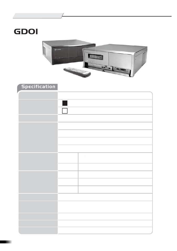 Manual-gd01-p1-v2, Gd01, Specification | Product overview | SilverStone GD01MX User Manual | Page 2 / 12