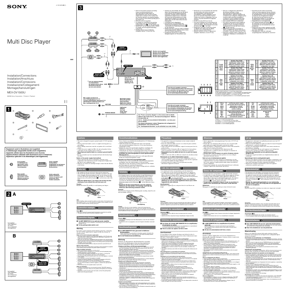 Sony MEX-DV1500U User Manual | 2 pages