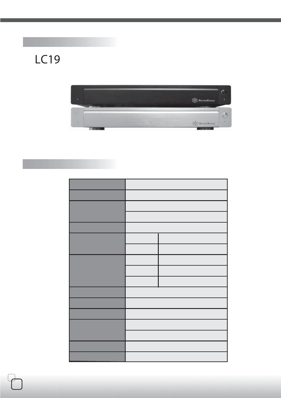 Lc19-manual-02, Lc19, Roduct overview | Pecification | SilverStone LC19 User Manual | Page 2 / 12