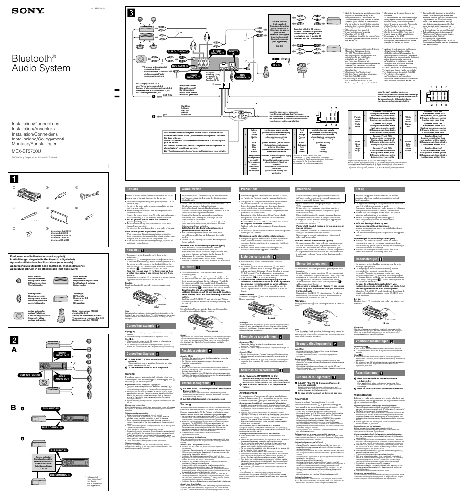 Sony MEX-BT5700U User Manual | 2 pages