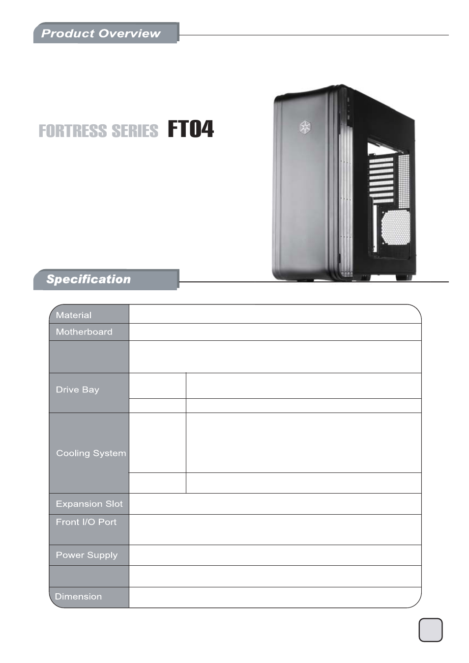 Manual_ft04(c207)-v1-p2, Ft04, Fortress series | SilverStone FT04 User Manual | Page 3 / 48