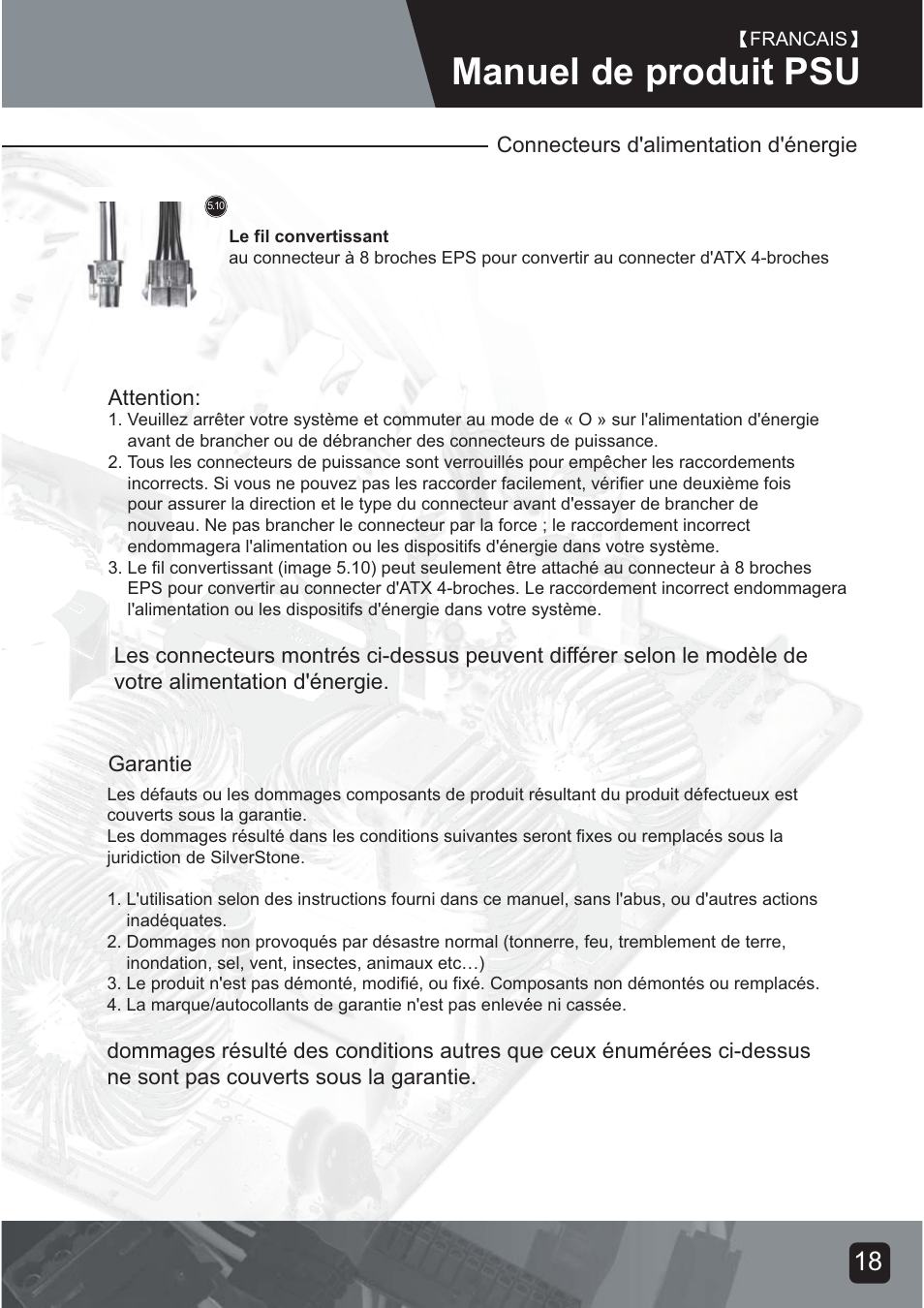 Psu-manual-20, Manuel de produit psu | SilverStone ST75F-G Evolution installation User Manual | Page 20 / 64