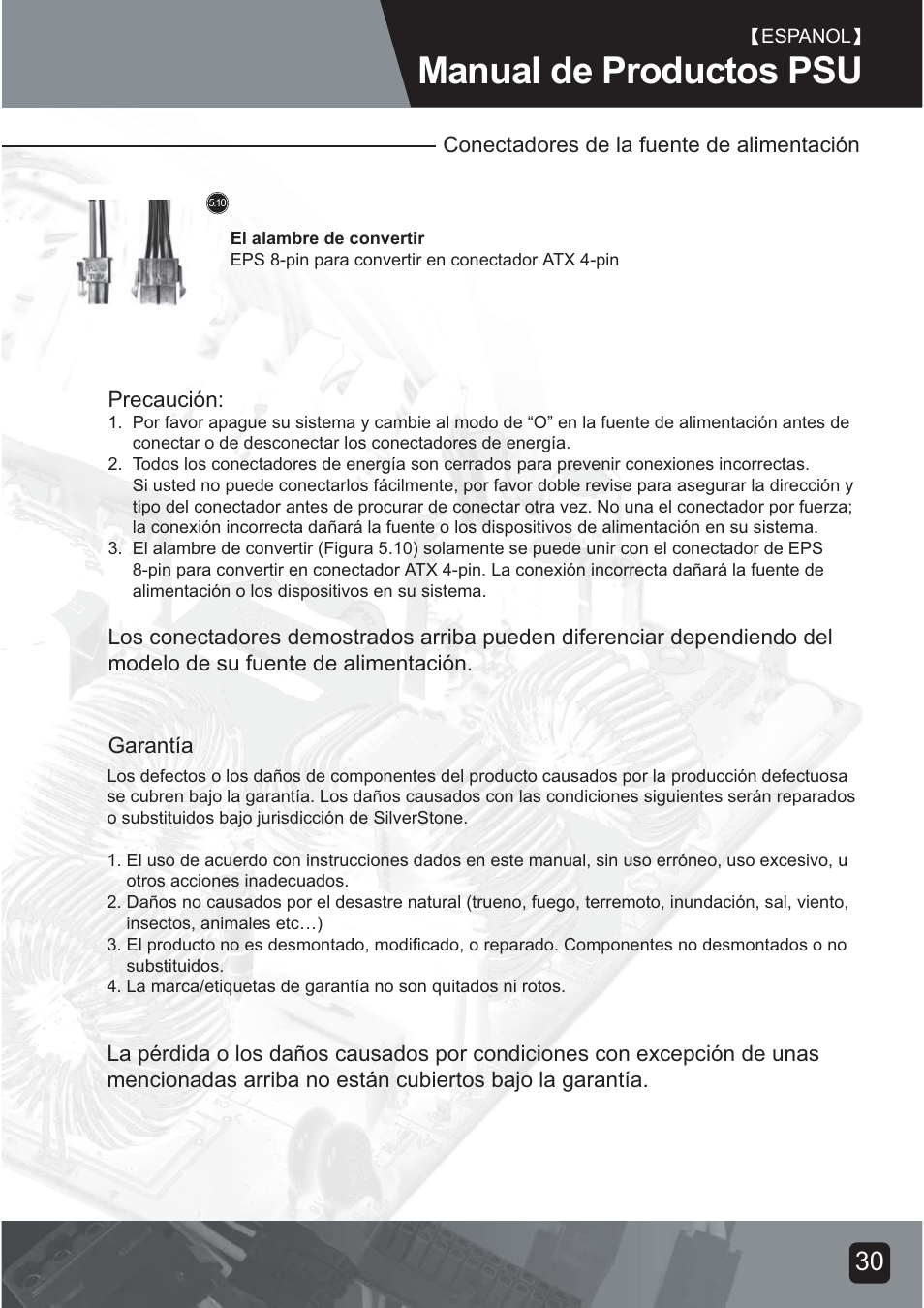 Psu-manual-32, Manual de productos psu | SilverStone ST75F-G Evolution installation User Manual | Page 32 / 64