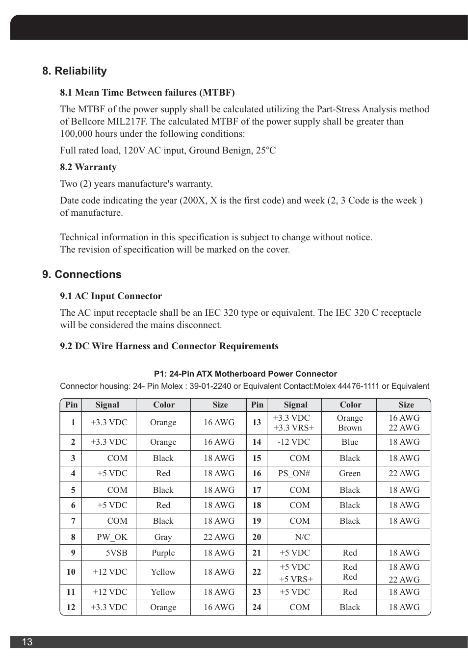 St55gf-manual-13.pdf, Reliability, Connections | SilverStone ST55GF Manual User Manual | Page 14 / 16