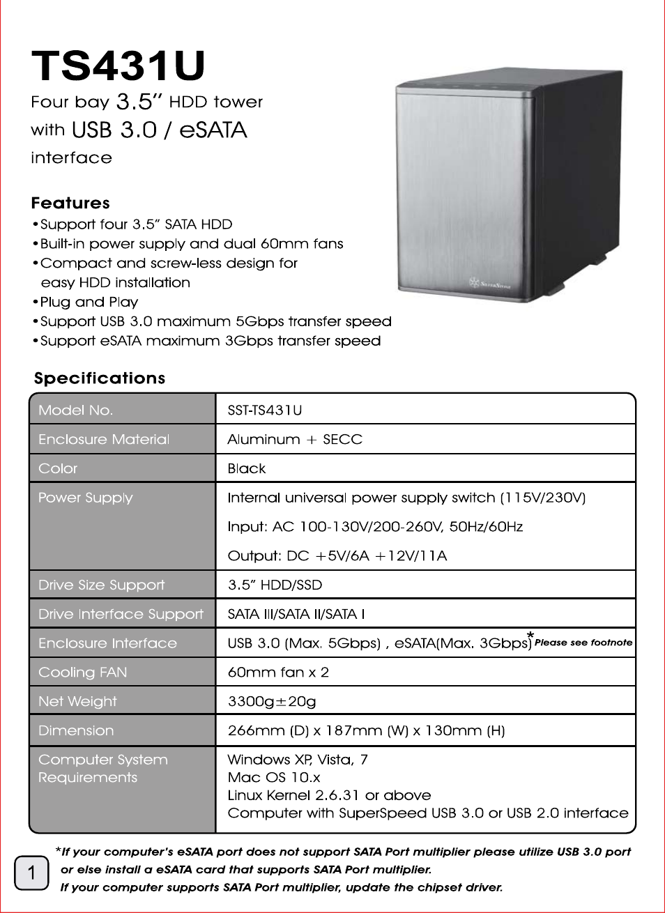 Manual-ts431u(trt-31)-p1-v1 | SilverStone TS431U User Manual | Page 2 / 8