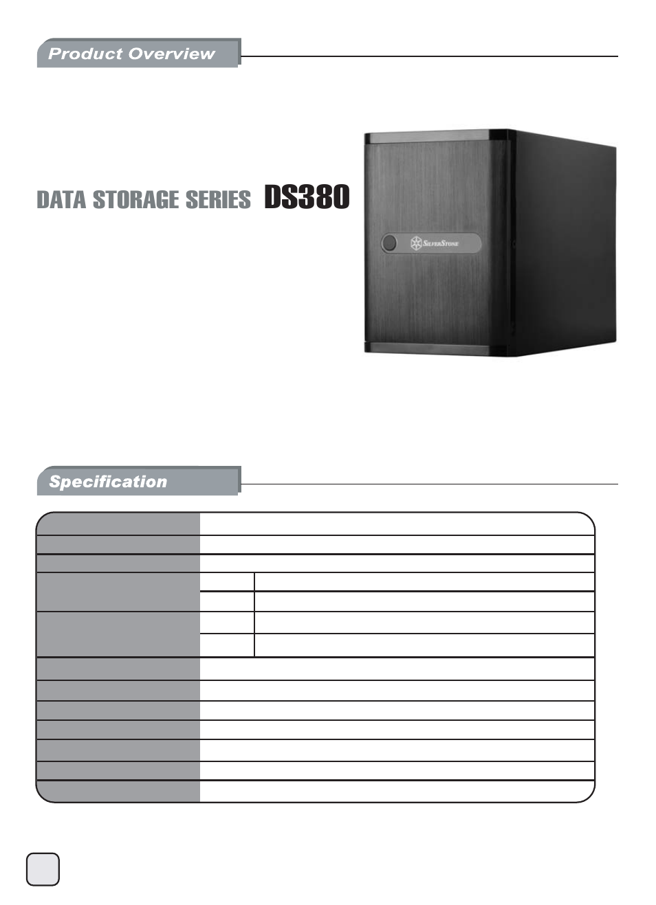 Manual-ds380(c219)-v1-p1, Ds380, Data storage series | SilverStone DS380 User Manual | Page 2 / 32