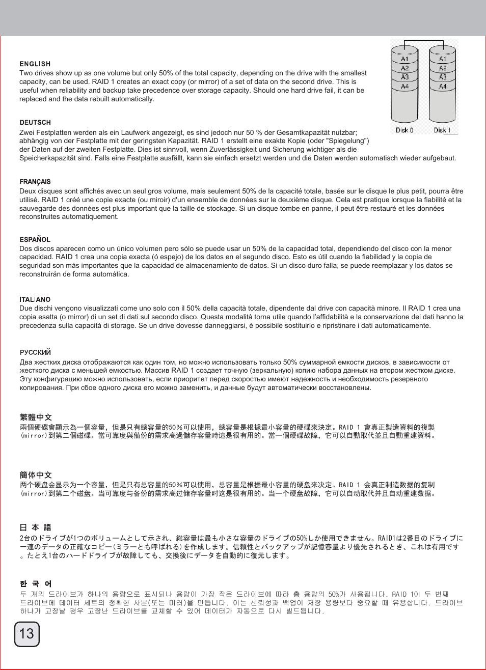 Manual-rs431u(trt-47)-p13-v2, Rs431u, Raid modes / raid 1 – disk mirroring | SilverStone RS431U User Manual | Page 14 / 20