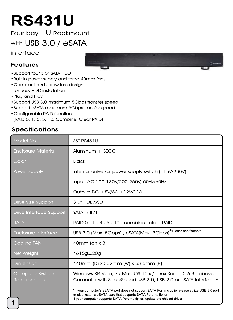 SilverStone RS431U User Manual | Page 2 / 20
