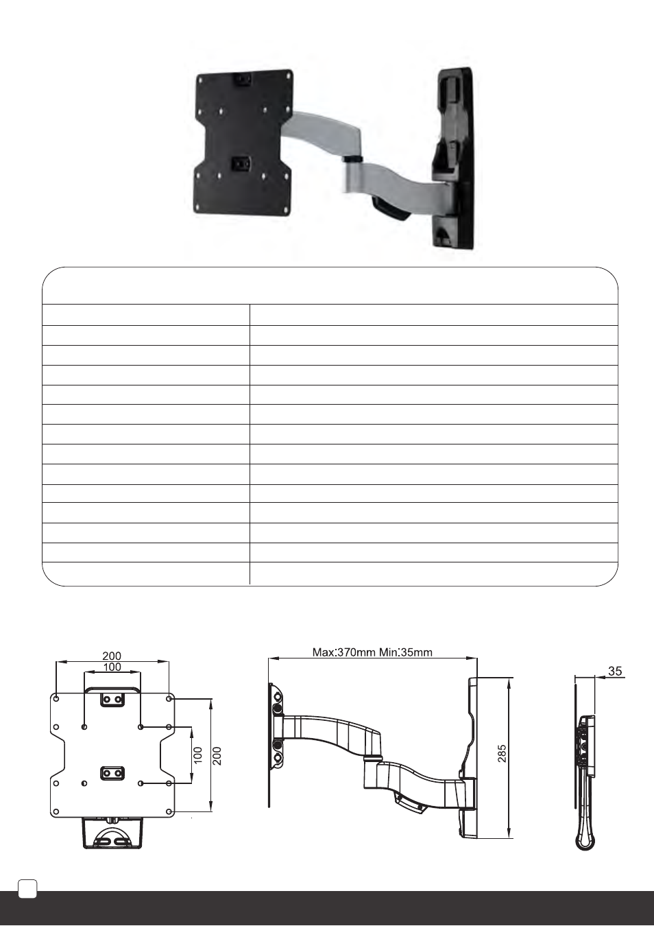 Tm03, Specifications, Physical dimension (mm) | SilverStone TM01_TM02_TM03_TM04 User Manual | Page 12 / 28