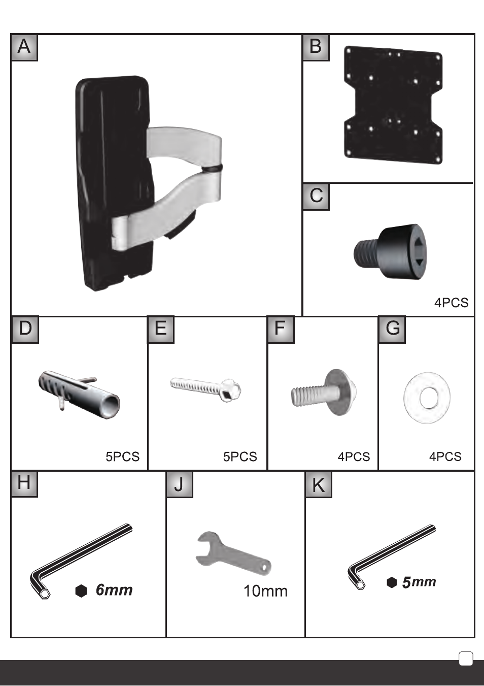 Enclosed parts | SilverStone TM01_TM02_TM03_TM04 User Manual | Page 13 / 28