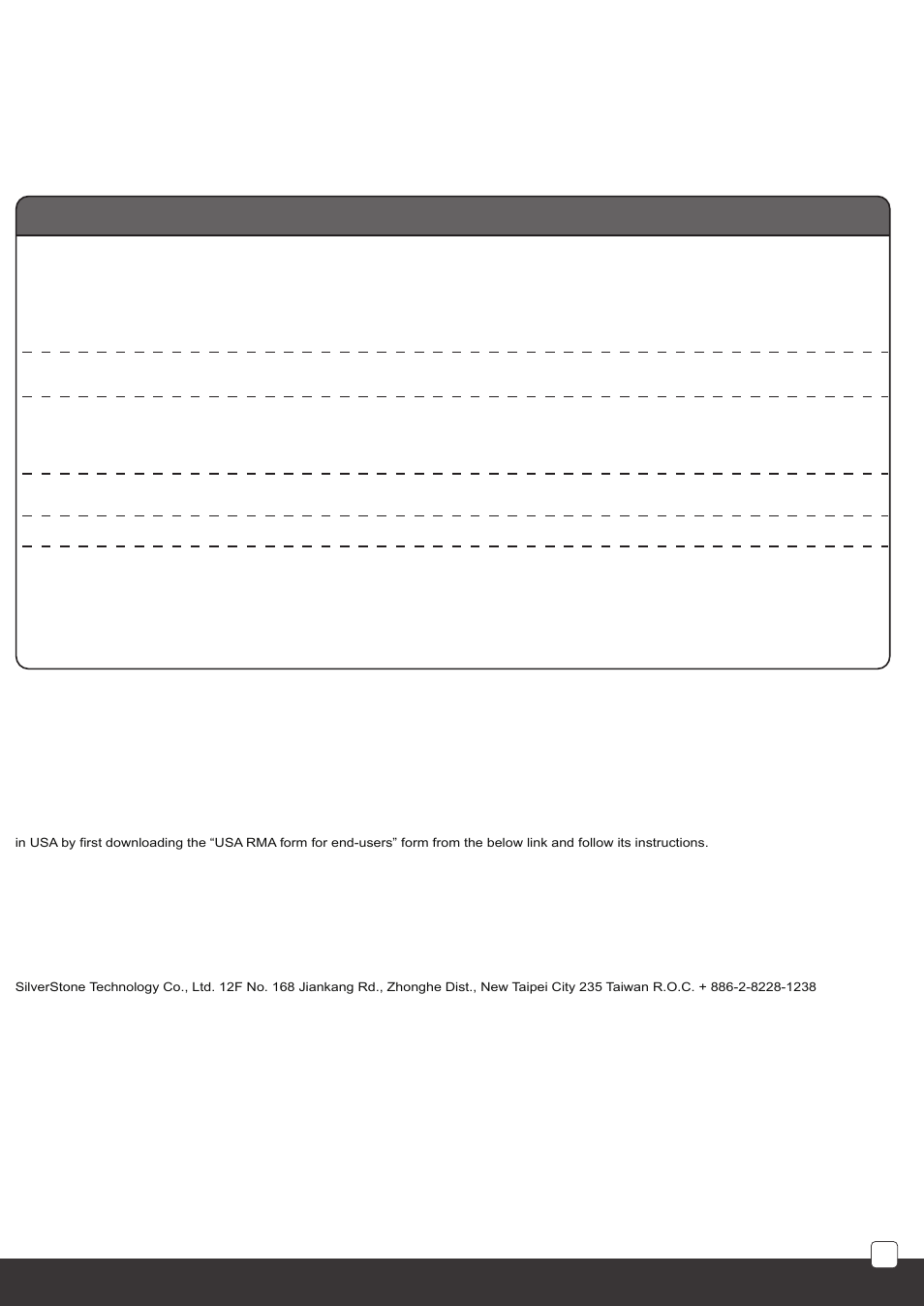 Warranty information | SilverStone TM01_TM02_TM03_TM04 User Manual | Page 27 / 28
