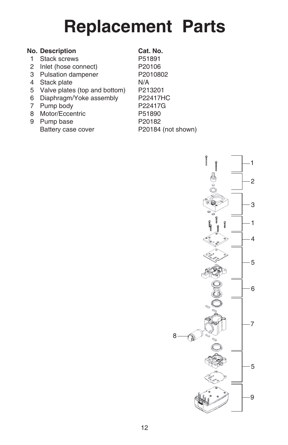 Replacement parts | SKC 110-100 AirLite User Manual | Page 14 / 16